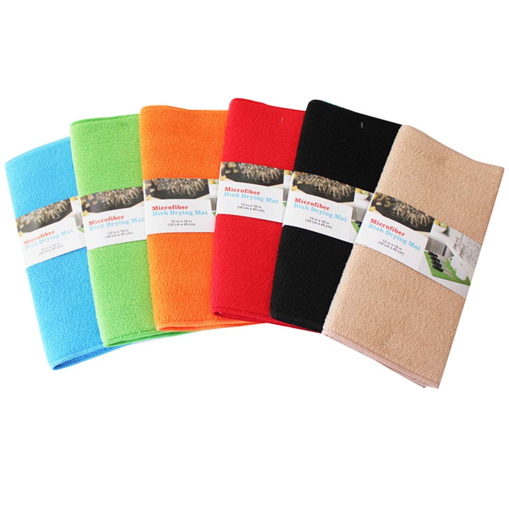 2 Pack Super Absorbent Microfiber Dish Drying Mat - 12