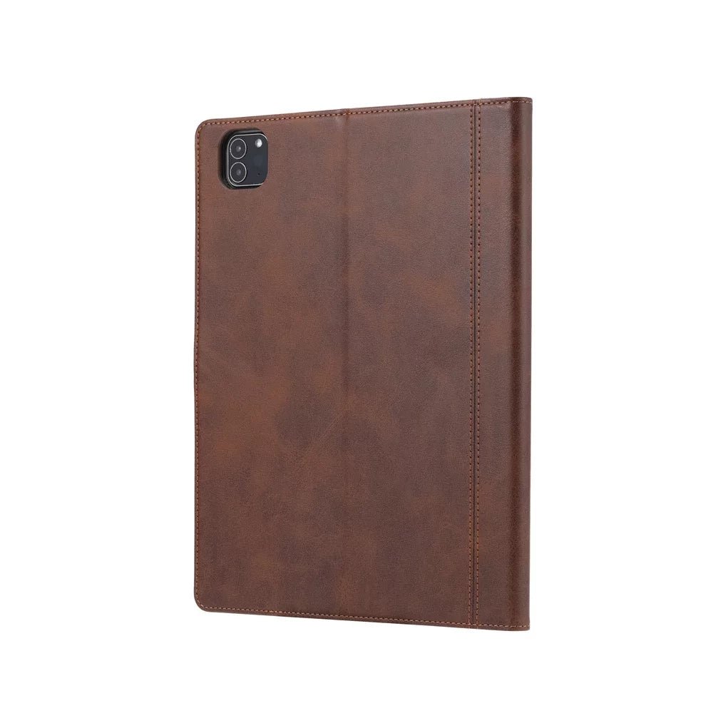 Premium Genuine Leather iPad Folio Case - Slim Protective Cover for iPad Pro/Air/Mini - Perfect for Work, Travel & Business Meetings