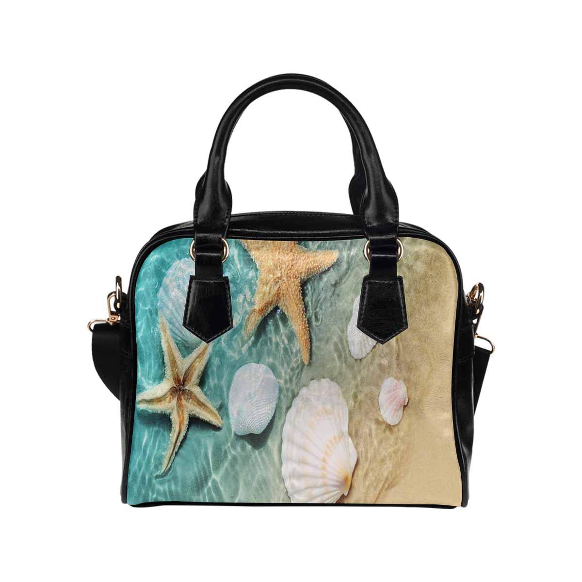 INTERESTPRINT Women's Starfish Seashell Crossbody Shoulder Bag - Stylish Beach Purse for Summer Vacation, Pool Party & Seaside Outings