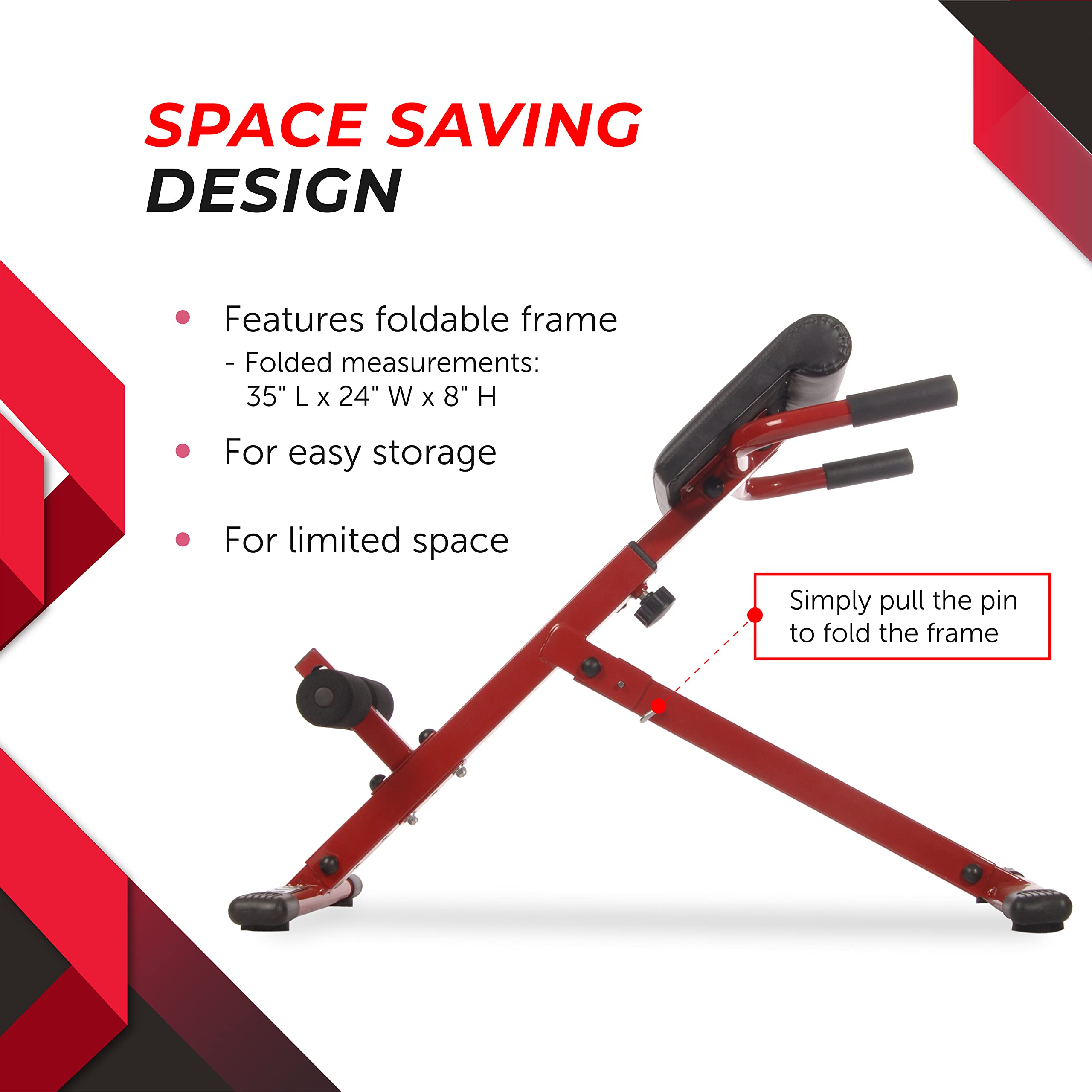 Stamina X Adjustable Abdominal, Back & Core Strength Training Bench - Hyperextension & Sit-Up Workout Equipment for Home Gym Fitness - Perfect for Core Exercises, Strength Training & Full-Body Workouts