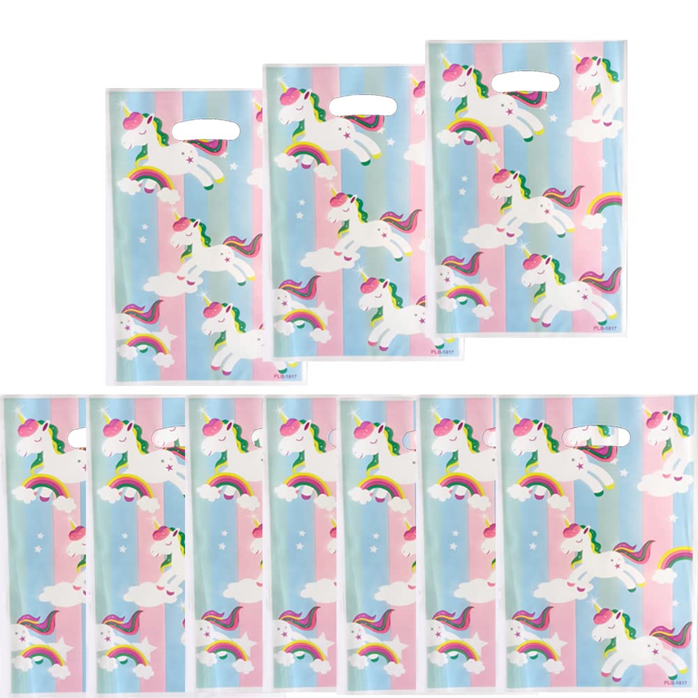 50 Pcs Unicorn Themed Party Gift Bags for Kids Birthday - Bulk Candy Favor Bags for Birthday Decorations, Baby Shower & School Events - Durable & Colorful Unicorn Gift Bags for Party Favors
