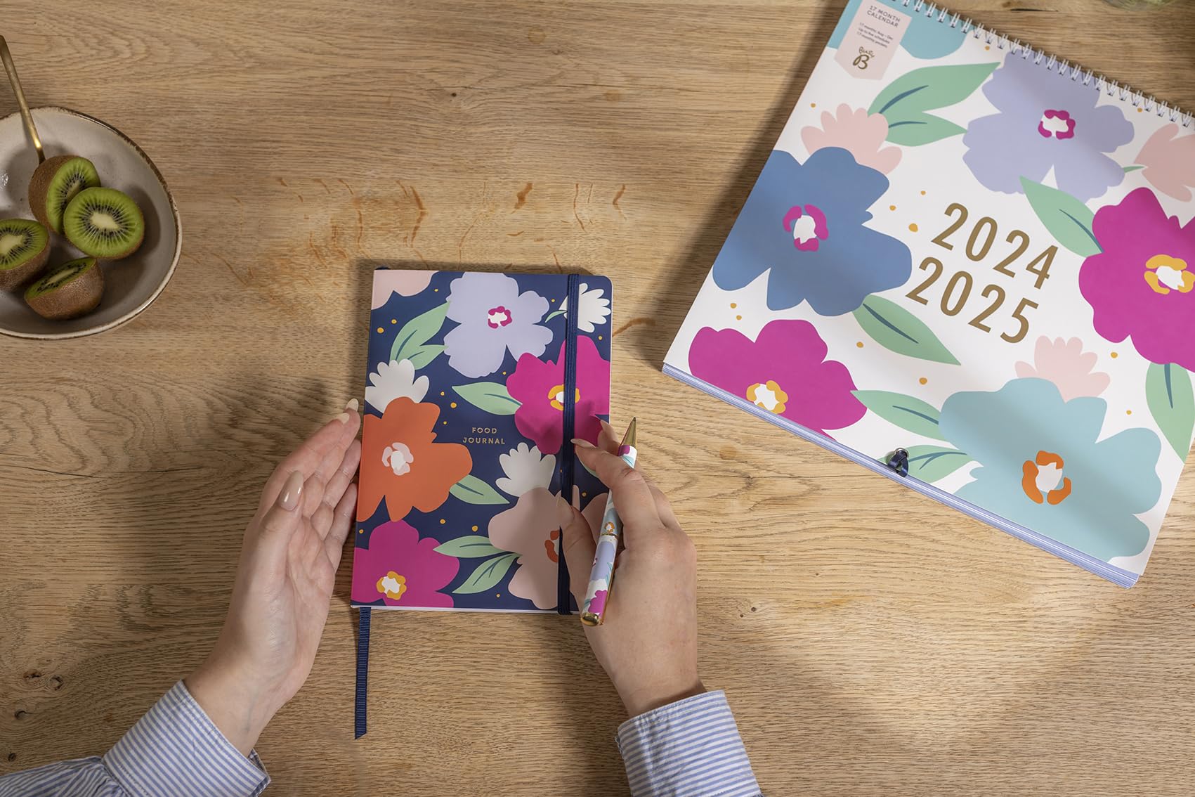 Busy B 17-Month Family Wall Calendar August 2024 - December 2025 | Floral Design Wall Planner with 5 Schedules, Tear-Off Shopping Lists & 17 Monthly Pockets | FSC Certified | Perfect for Home, Office & Classroom Organization