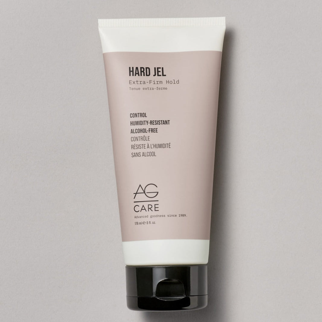 AG Hair Hard Jel 6 oz - Strong Hold Styling Gel for Men & Women - Perfect for Curly Hair, Waves & Updos - Salon Quality Hair Styling Product
