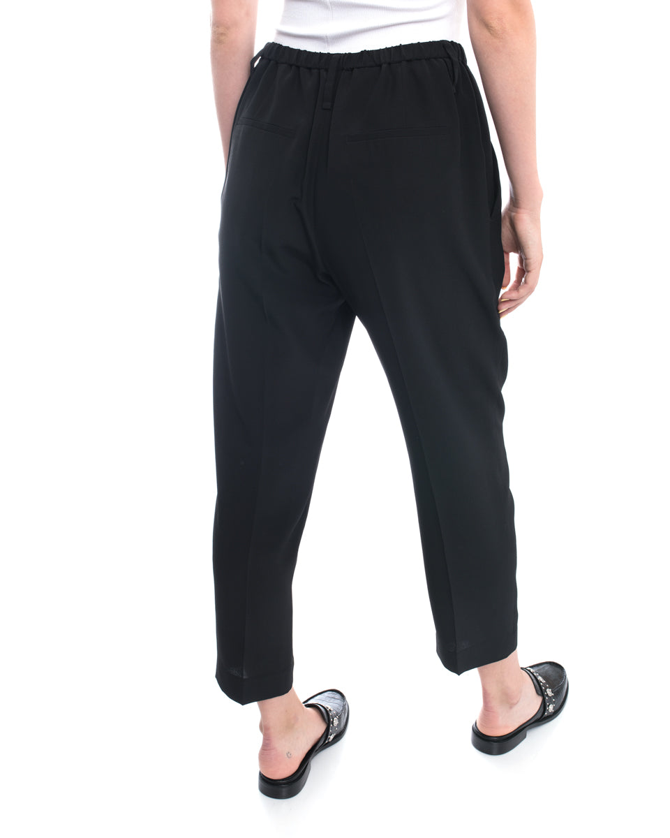 Brunello Cucinelli Black Silk Pleated Trousers for Women - Elegant High-Waisted Palazzo Pants for Office, Party & Formal Events