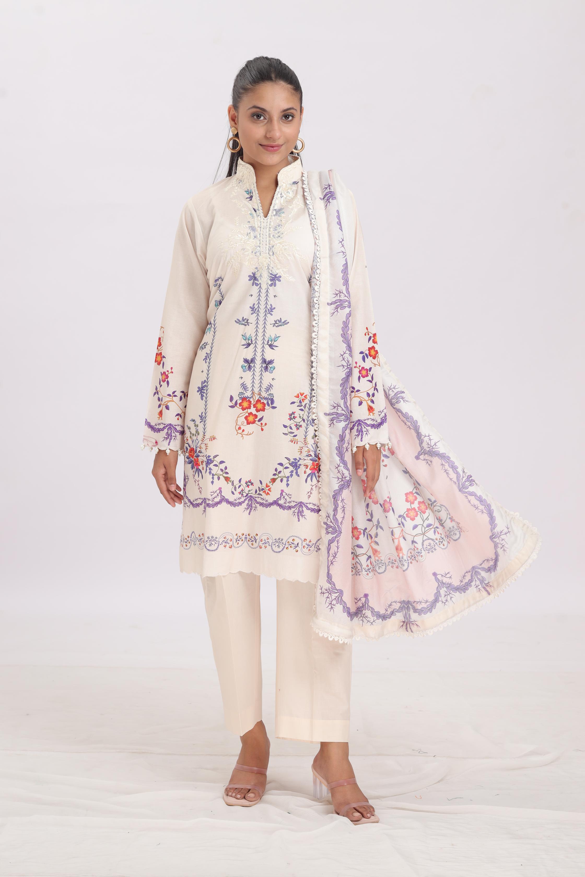 Sana Safinaz Mahay Printed Stitched Unstitched Fabric - Premium Pakistani Designer Dress Material for Women, Perfect for Formal Wear, Parties & Special Occasions