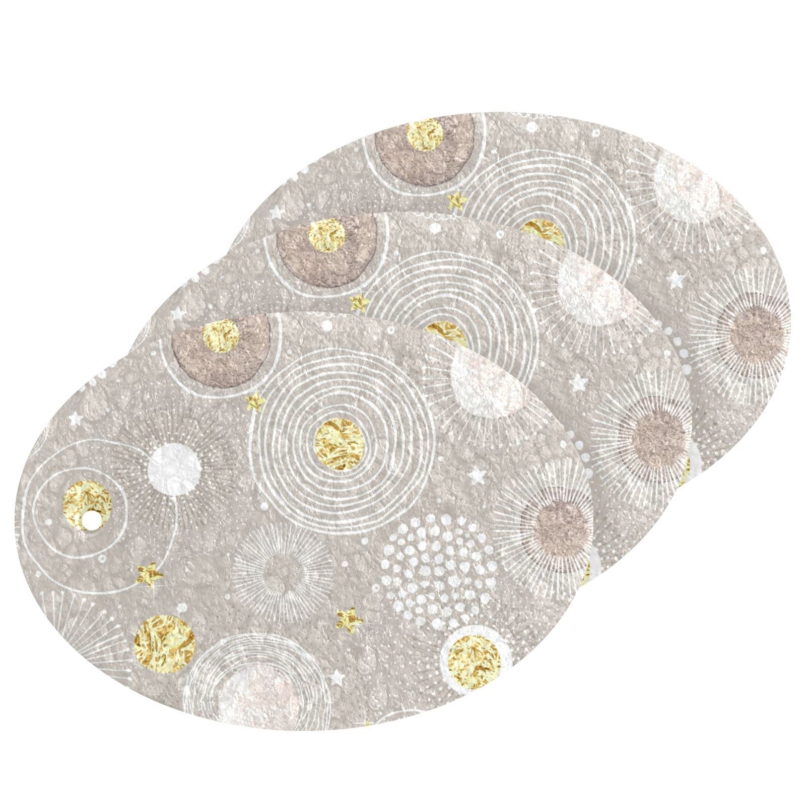 Kcldeci 3 Pack Christmas Gold Snowflake Star Scrub Sponge Pads - Durable Dishwashing & Kitchen Cleaning Sponges for Household Use, Perfect for Holiday Decor and Daily Cleaning