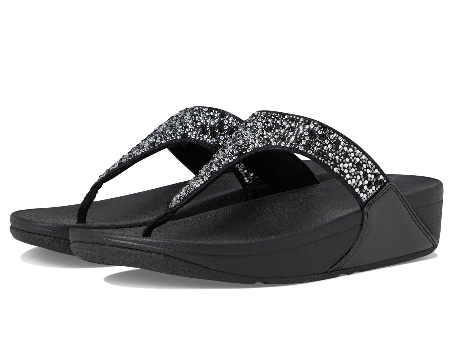 FitFlop Women's LULU Crystal Embellished Toe-Post Sandals - Comfortable Summer Flip Flops with Arch Support for Beach, Pool & Casual Wear