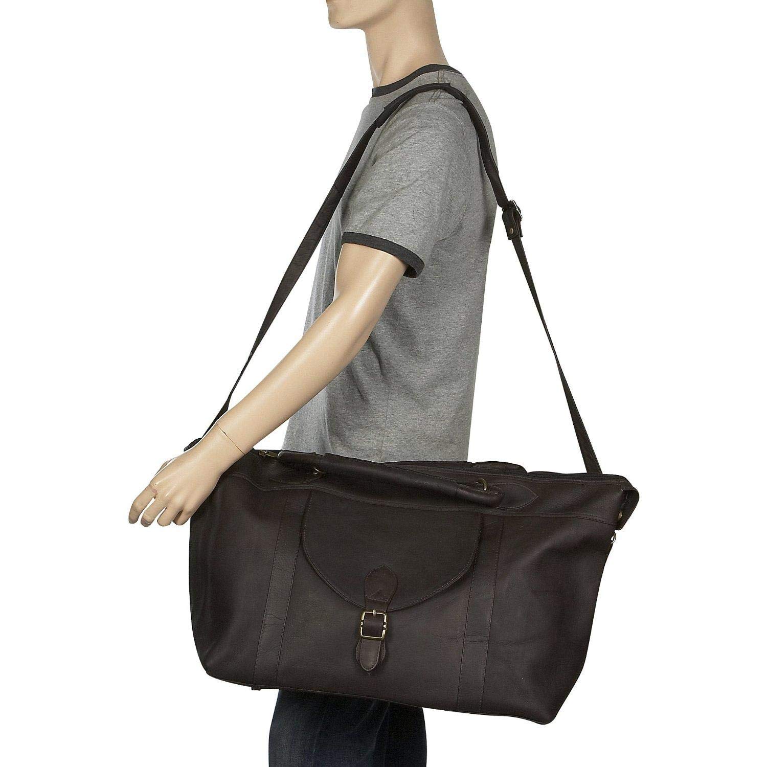 David King & Co. Premium Leather Top Zip Travel Bag for Men & Women - Tan, One Size - Perfect for Business Trips, Weekend Getaways & Airplane Carry-On