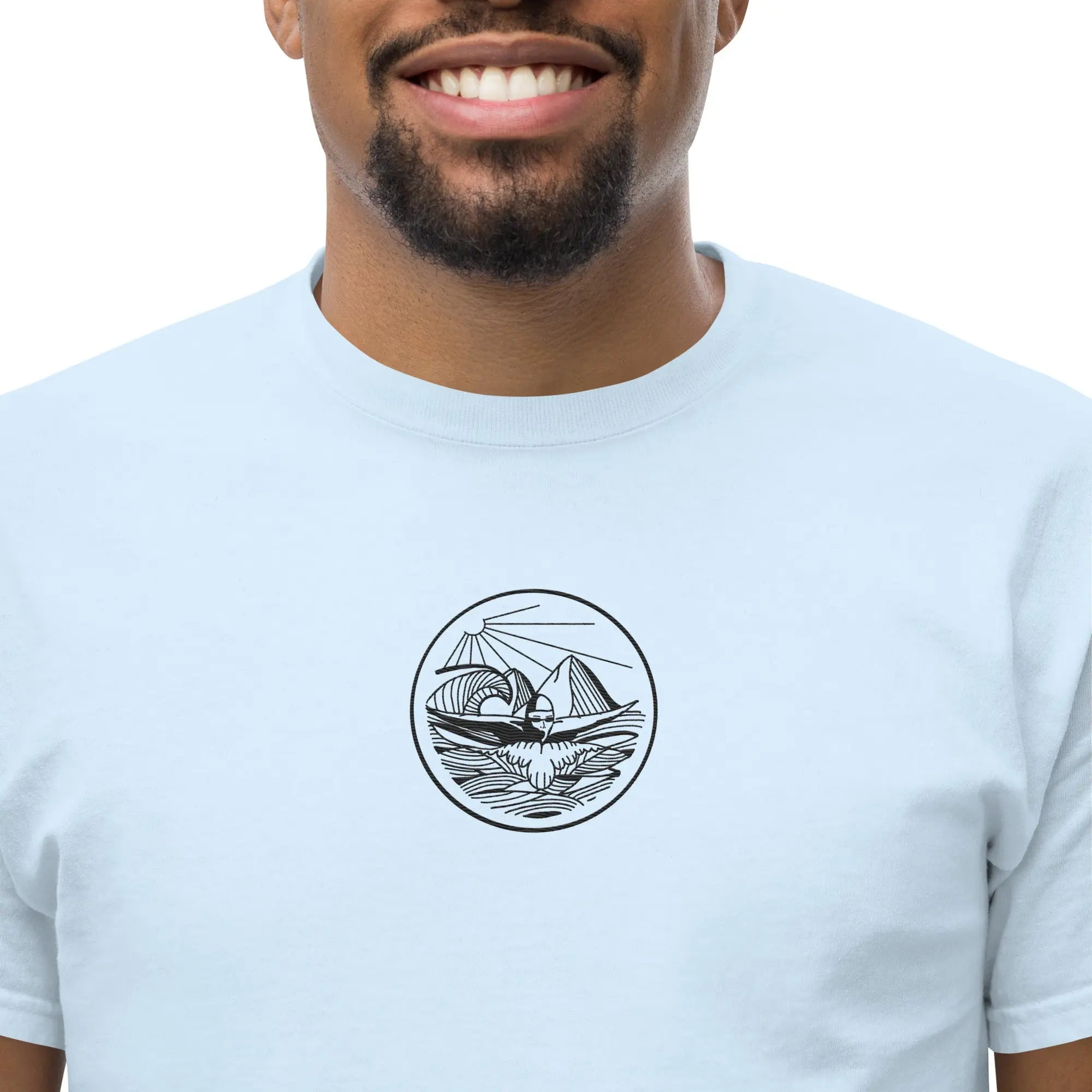 Designer Mountain Swimmer Graphic T-Shirt - Unisex Casual Tee for Men & Women | Perfect for Outdoor Adventures, Beach Trips, and Streetwear Fashion
