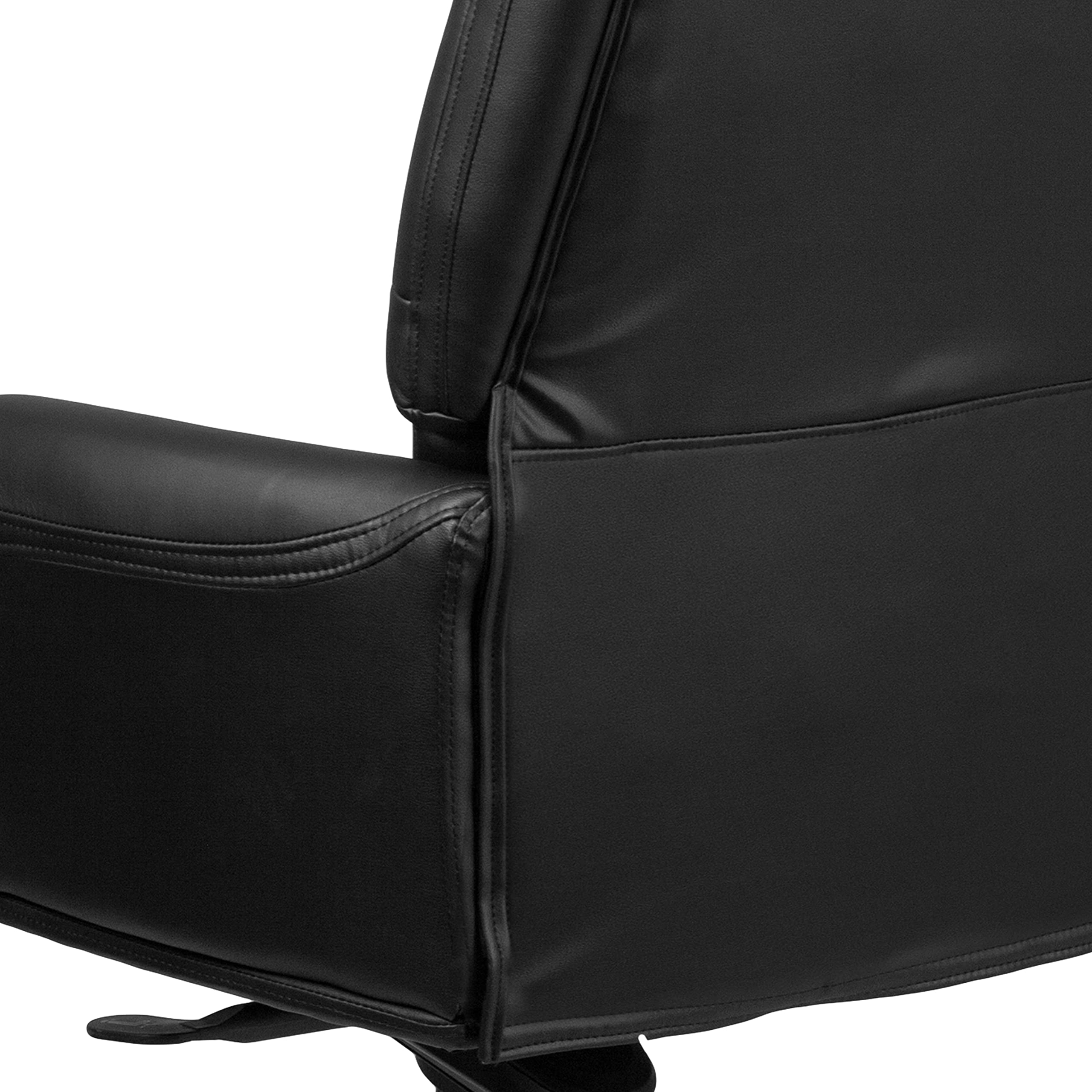 Premium High Back Ergonomic Office Chair - Black Genuine Leather with Lumbar Support & Adjustable Features for Home & Executive Workspaces - Ideal for Long Hours of Comfortable Sitting & Productivity