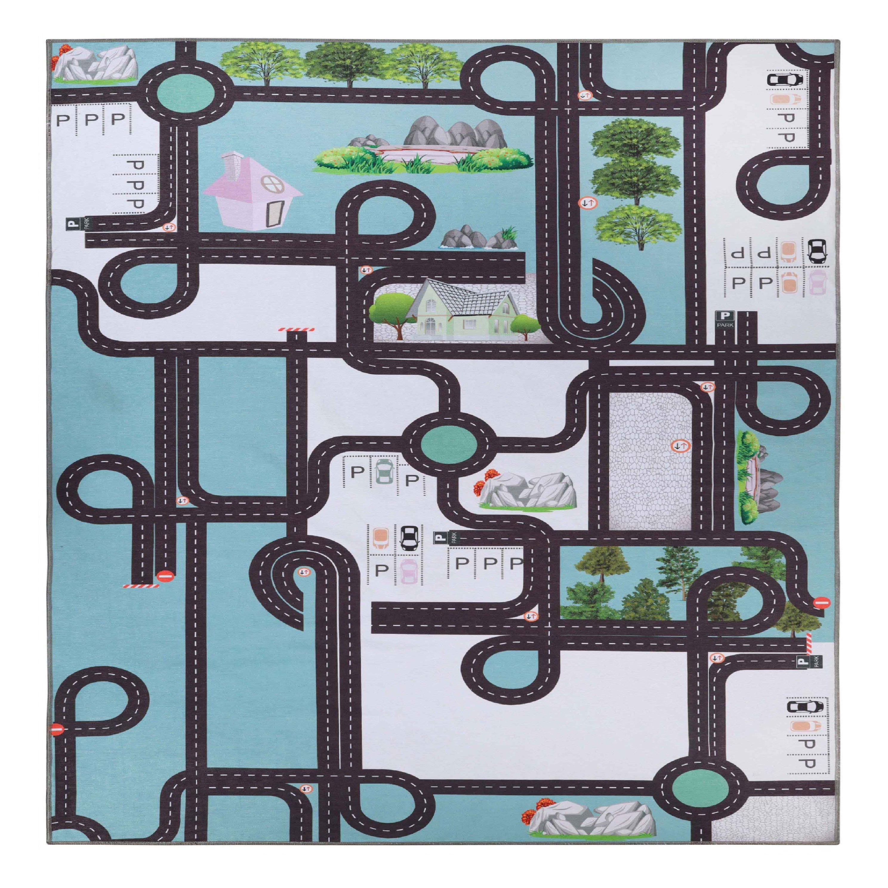 Non-Slip Kids Playroom Rug - Washable Nursery Carpet for Indoor Use | Safe Play Area Mat for Toddlers & Children | Perfect for Daycare, Bedroom, and Playroom Flooring