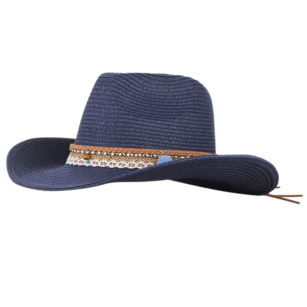 **DAMIN Gold Cowboy Hat for Women & Men – Western Leather Riding Hat with Wide Brim, Retro Style for Cowboy Parties, Rodeos & Outdoor Adventures**