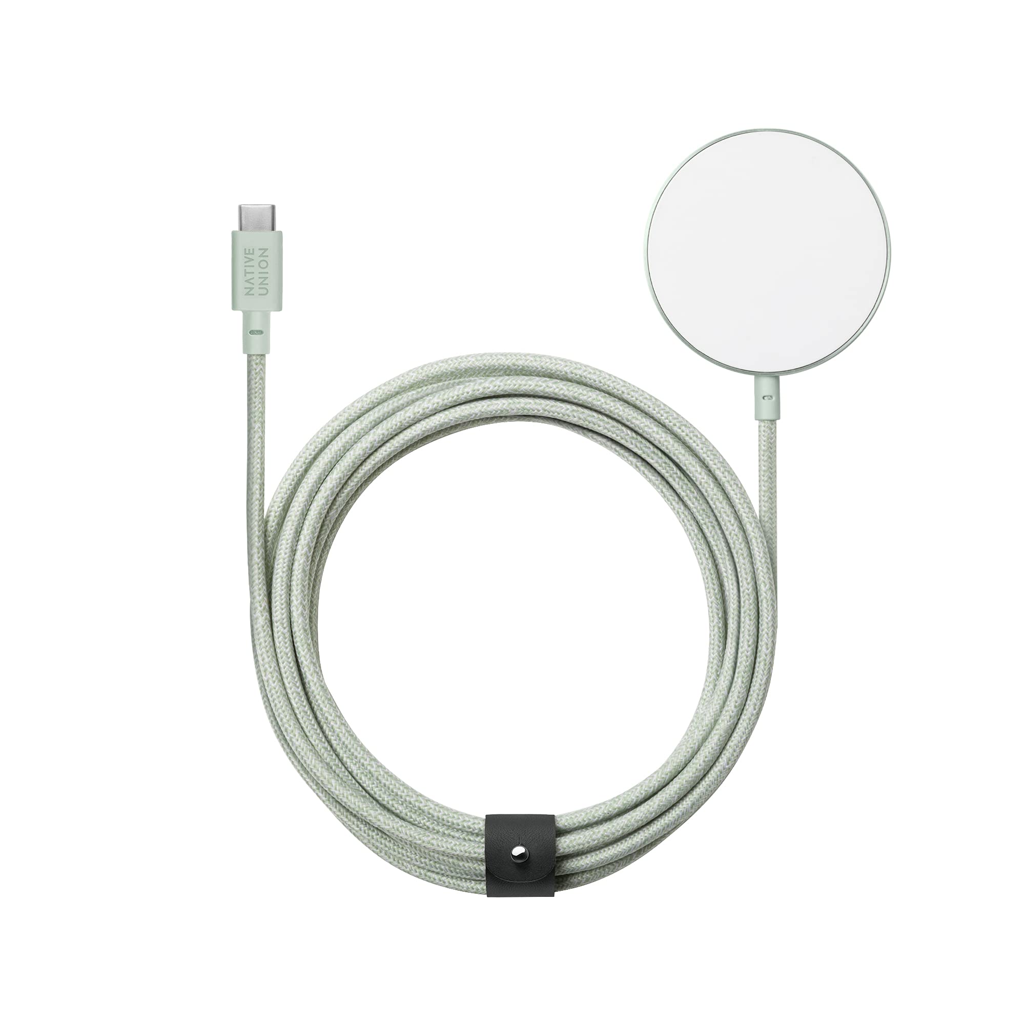 Native Union Snap Magnetic Wireless Charger - 15W Fast MagSafe Charger for iPhone 14/14 Plus/14 Pro/14 Pro Max - 10ft USB-C Cable - Qi-Compatible for AirPods & Android Phones - Perfect for Home, Office & Travel (Sage Green)