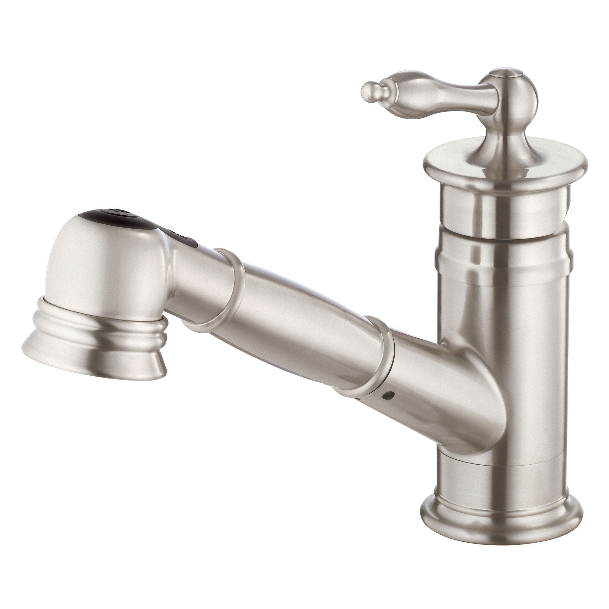 Danze Prince Single Handle Stainless Steel Pull Out Kitchen Faucet with Sprayer - Modern Touchless Design for Easy Dishwashing & Cooking (Brushed Nickel Finish)