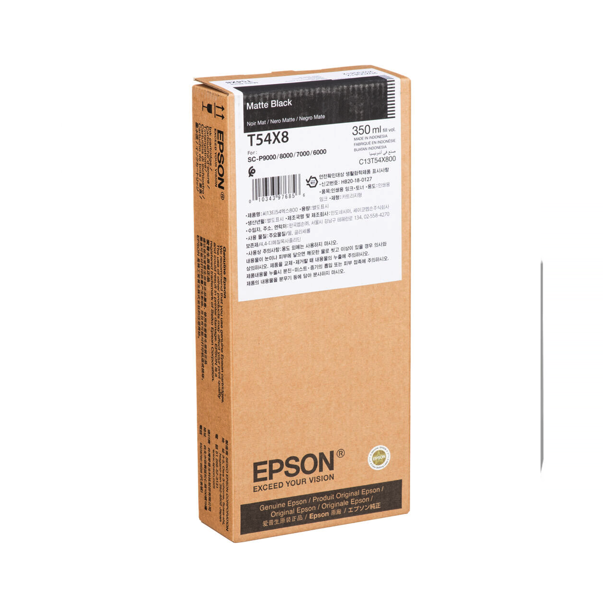 Epson T54X800 UltraChrome HD Matte Black Ink Cartridge (350mL) - Compatible with SureColor P-Series Printers | High-Quality Photo & Fine Art Printing Supplies for Professional Studios & Graphic Designers