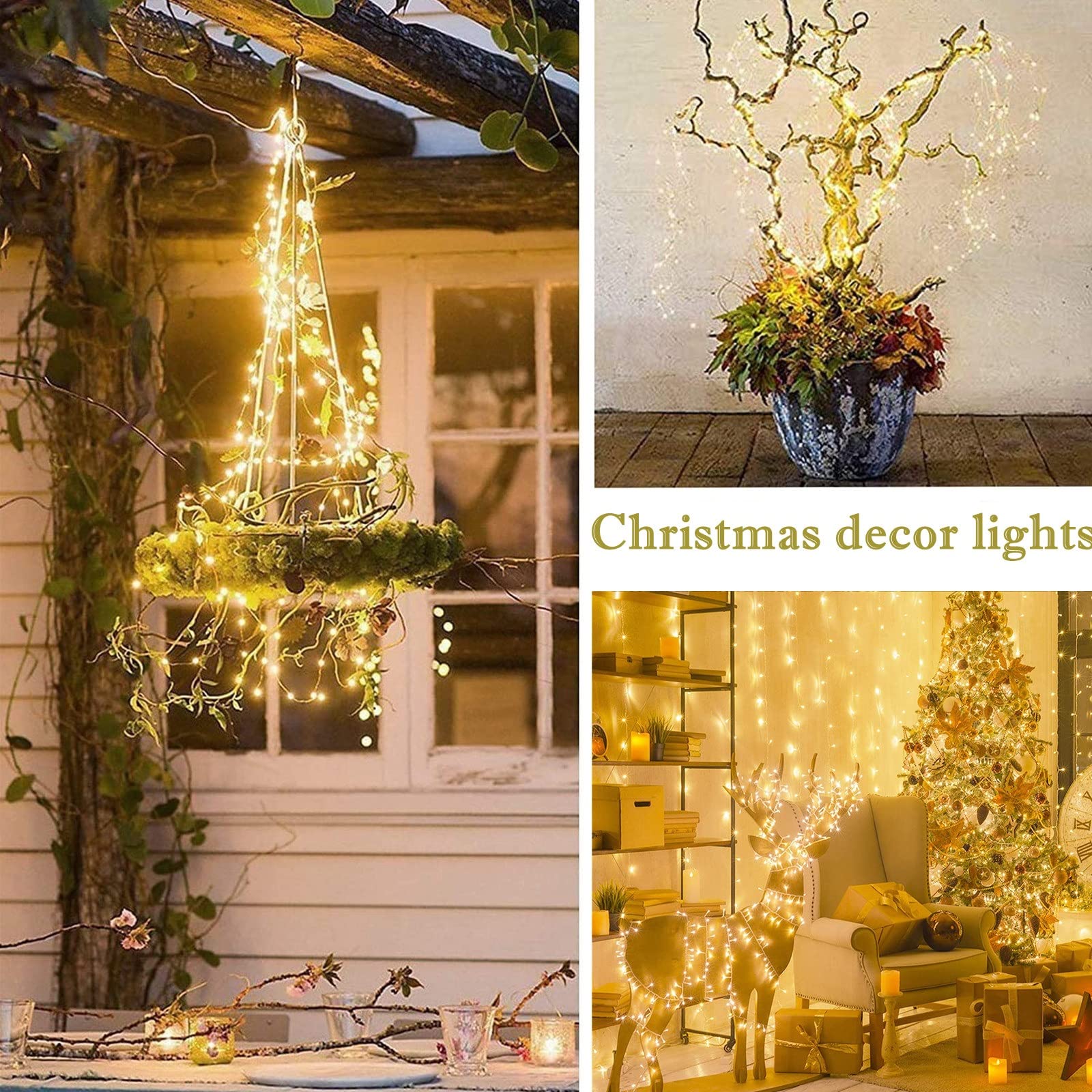 200 LED Solar Powered Firefly Lights - 10 Strands Waterproof Fairy String Lights with 8 Modes for Outdoor Garden, Patio, Christmas Tree & Yard Decorations | Solar Twinkle Vine Lights for Romantic Ambiance, Parties & Holiday Displays