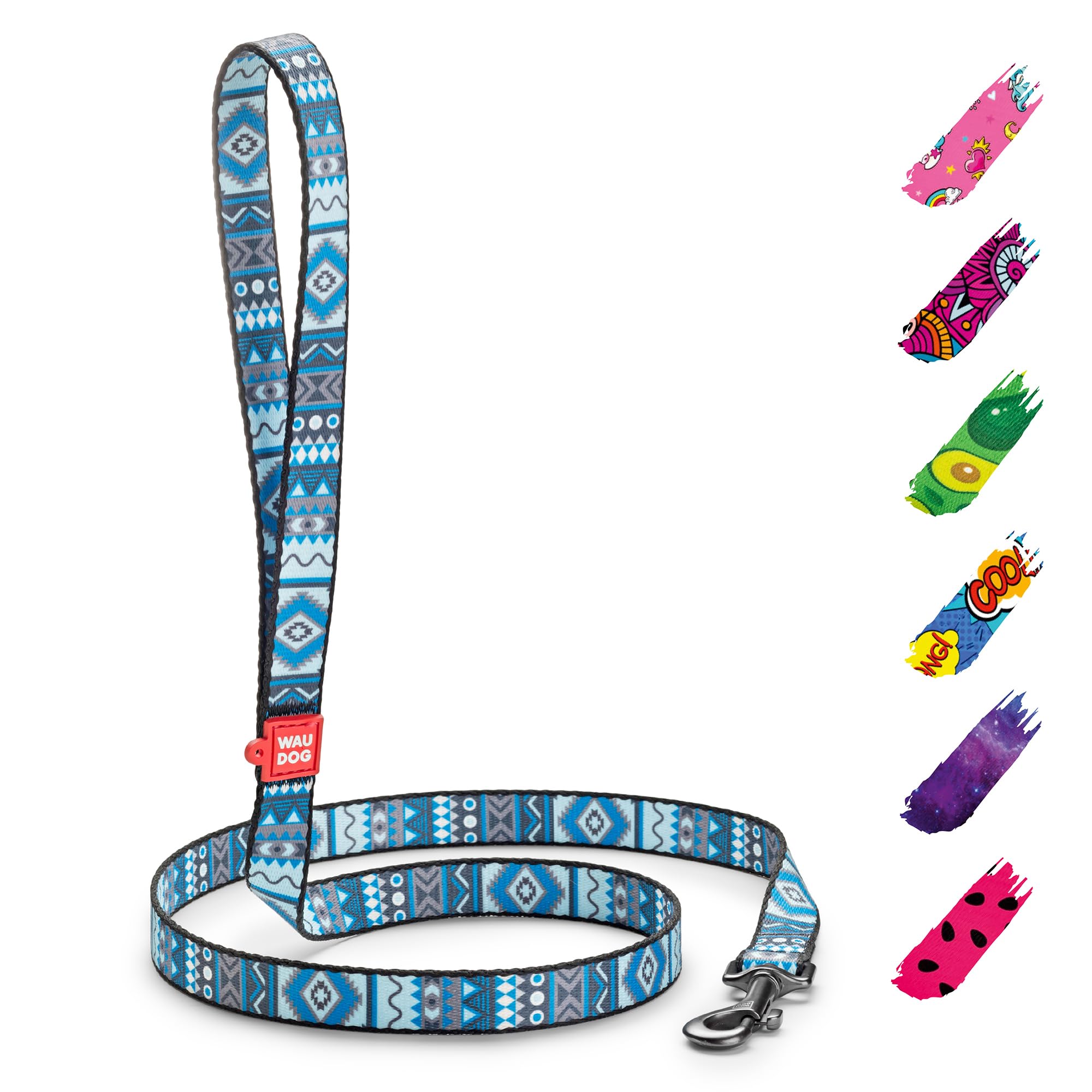 WAUDOG Heavy Duty Nylon Dog Leash - 4 Feet Strong & Durable Pet Leash for Large Medium Dogs & Puppies - Perfect for Walking, Training & Outdoor Adventures