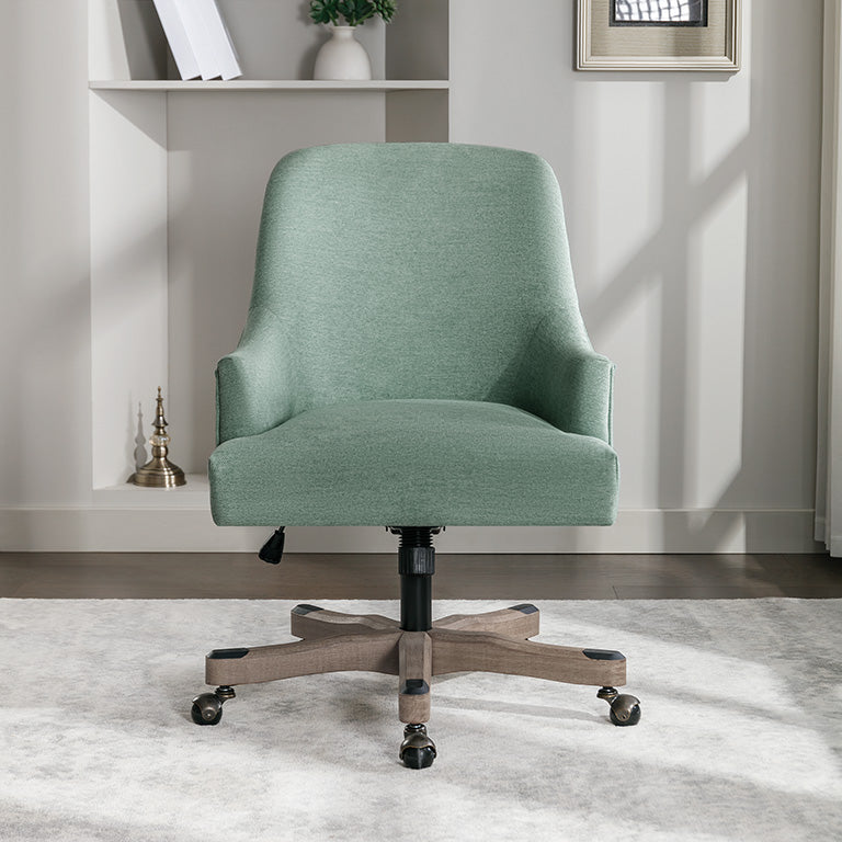 Office Star Bradwell Rustic Wood Base Ergonomic Office Chair - Perfect for Home Office, Study & Workspace