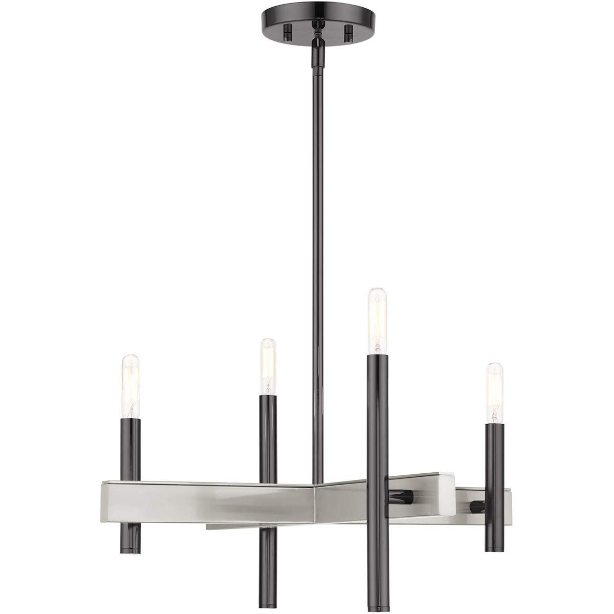 Elegant Black Chrome Finish Chandelier - 20