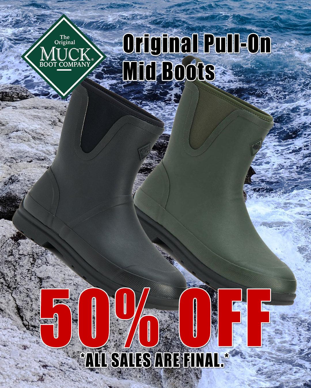 Muck Boot Company Men's Muck Originals Pull-On Mid Boots - Waterproof Rubber Work Boots for Outdoor, Hunting & Farming | Durable & Comfortable Winter Footwear