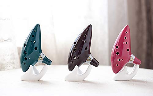 Legend of Zelda Ocarina of Time - 12 Hole Alto C Ceramic Flute - Kiln-Fired Musical Instrument with 5 Color Options (Pink) - Perfect for Zelda Fans, Music Lovers & Collectors