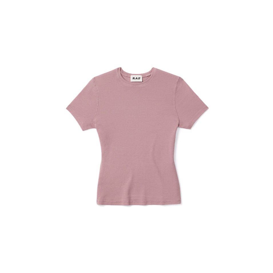Premium Ribbed T-Shirt in Dull Pink - Soft & Comfortable Women's Casual Tee for Everyday Wear, Gym, and Layering