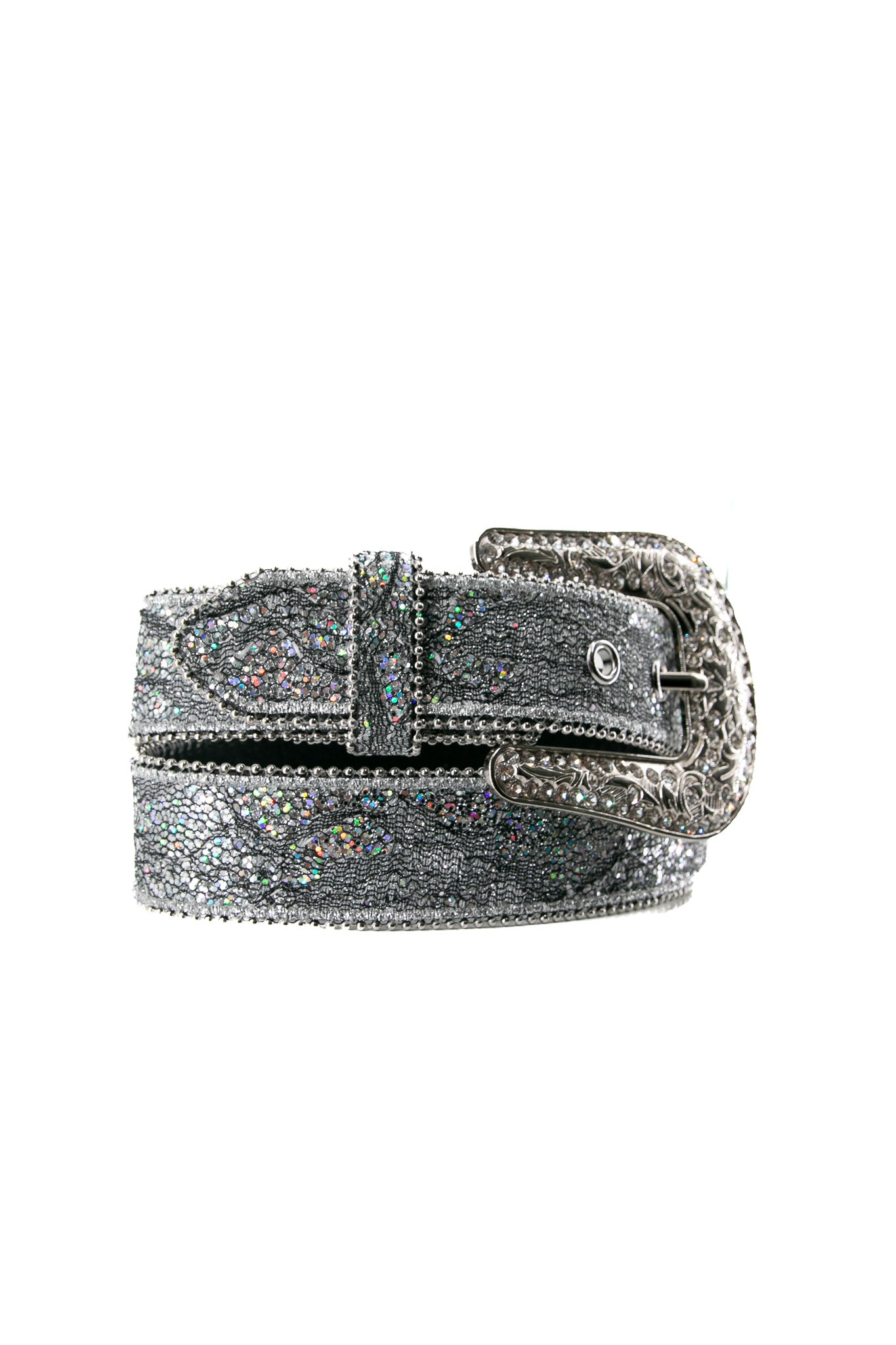 Nocona Glitter Lace Overlay Engraved Cowgirl Belt - Western Fashion Accessory for Rodeo, Country Dance & Cowgirl Outfits