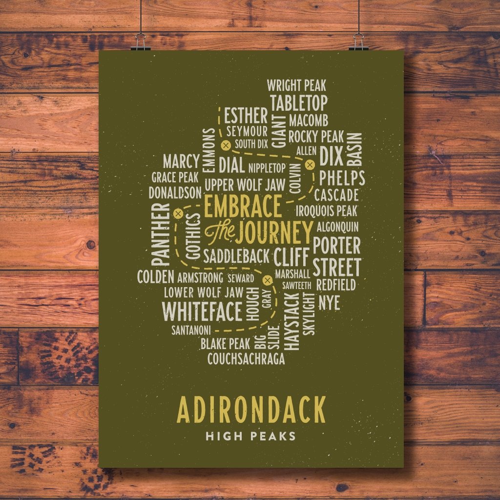 46 High Peaks Poster - Stunning Wall Art for Hiking & Outdoor Enthusiasts - Perfect for Home, Office & Cabin Decor