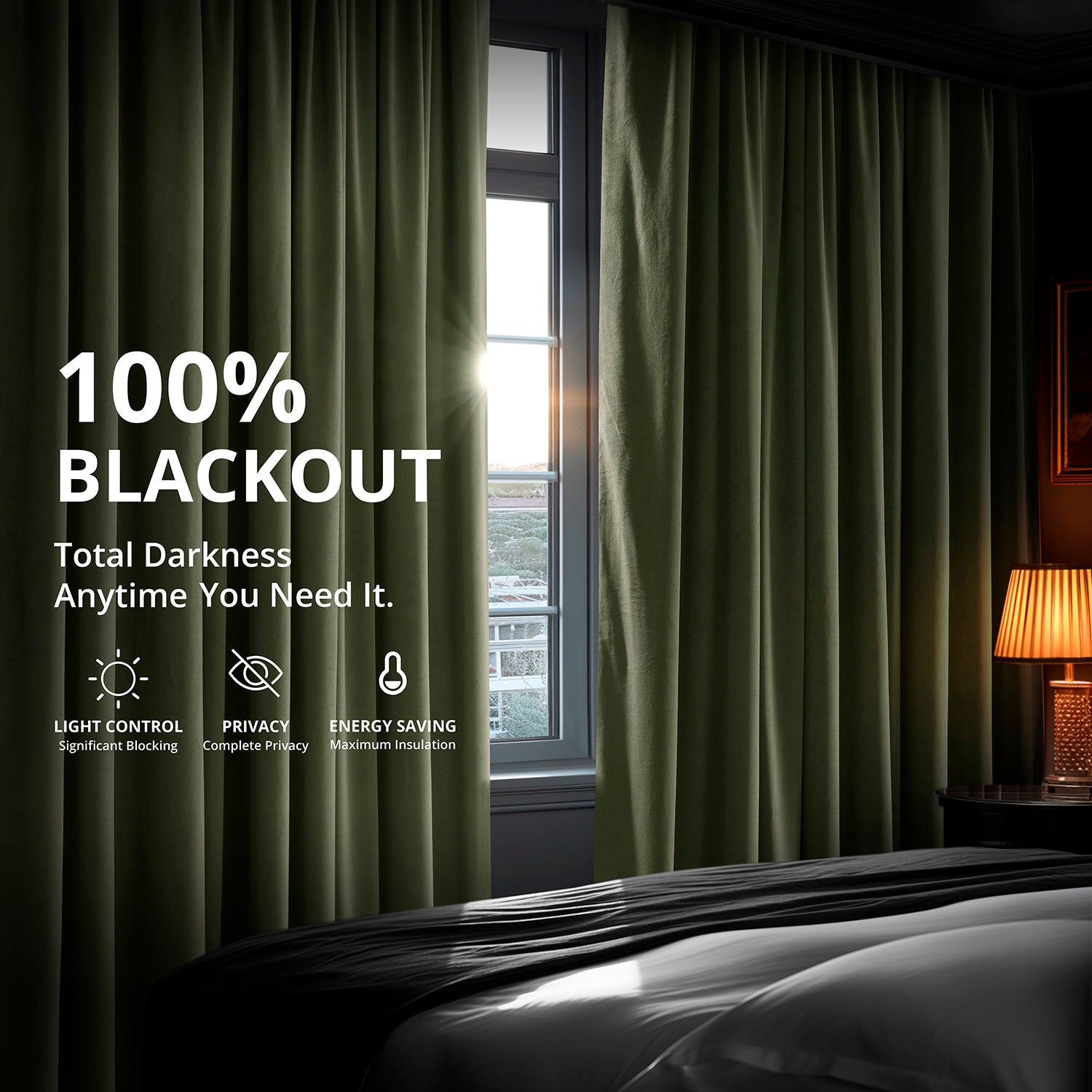 Hunter Green Blackout Curtains for Bedroom - Extra Wide Thermal Insulated Velvet Drapes with Noise Reduction, Perfect for Home Theater, Nursery & Light-Sensitive Sleepers