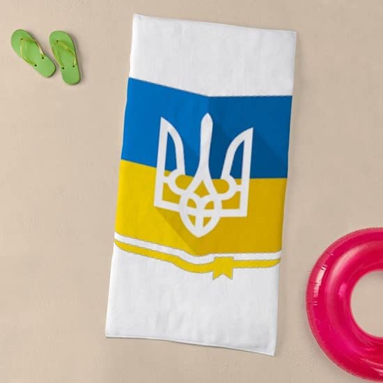 Ukrainian Flag Large Beach Towel - Soft, Absorbent & Unique Design - Perfect for Pool, Beach, Travel & Patriotic Decor