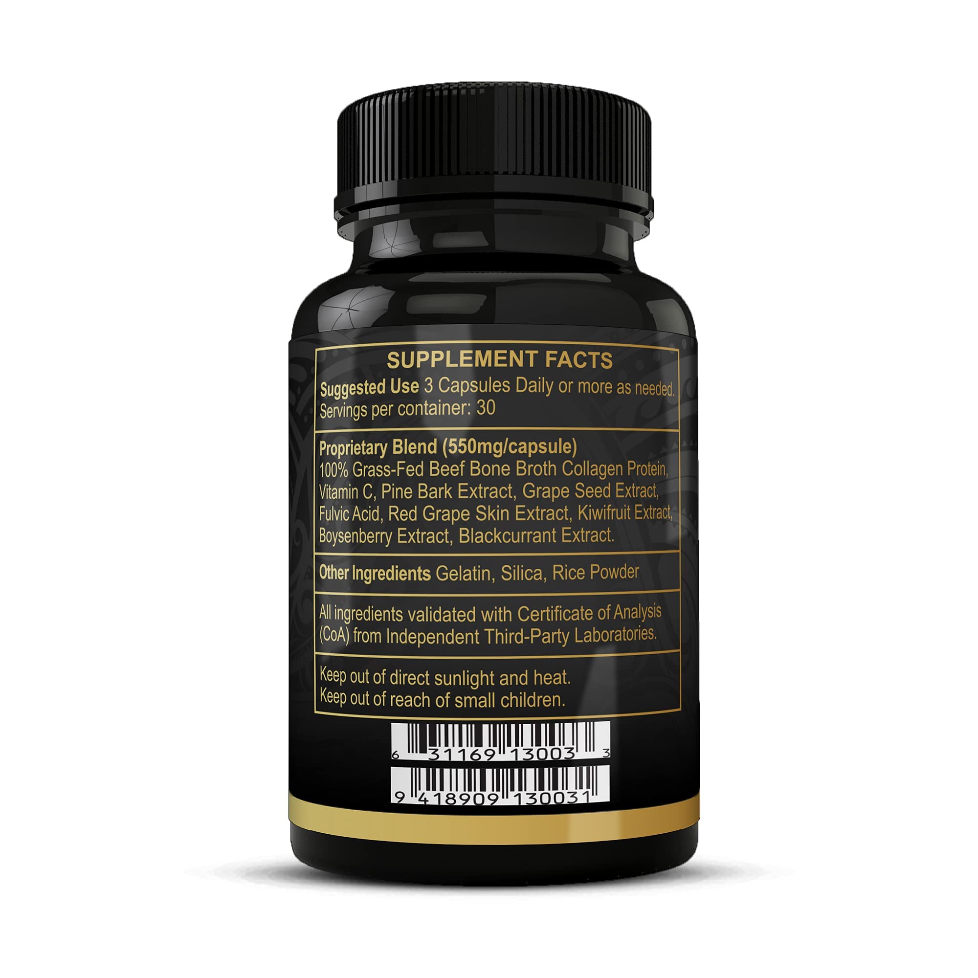 FREZZOR Grass-Fed Bone Broth Protein Capsules from New Zealand - 540 Capsules (6 Pack) for Joint Support, Skin & Hair Health with Collagen & Amino Acids | Anti-Aging Supplement & Natural Pain Relief | Perfect for Fitness Recovery & Daily Wellness Routine