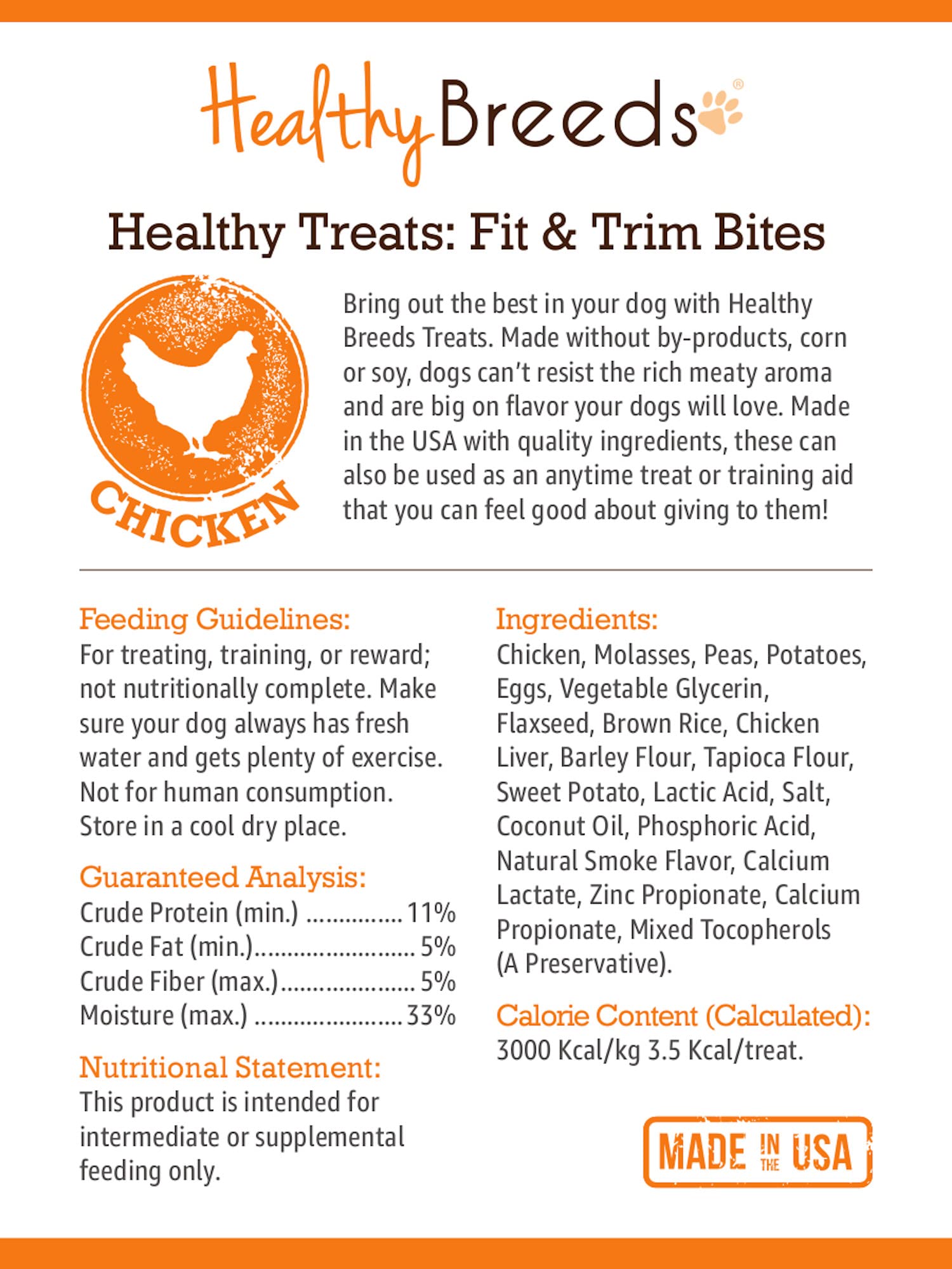 Healthy Breeds Premium Protein Bites Chicken Dog Treats for Staffordshire Bull Terriers - 10 oz | High-Protein Snacks for Training & Rewarding Active Dogs