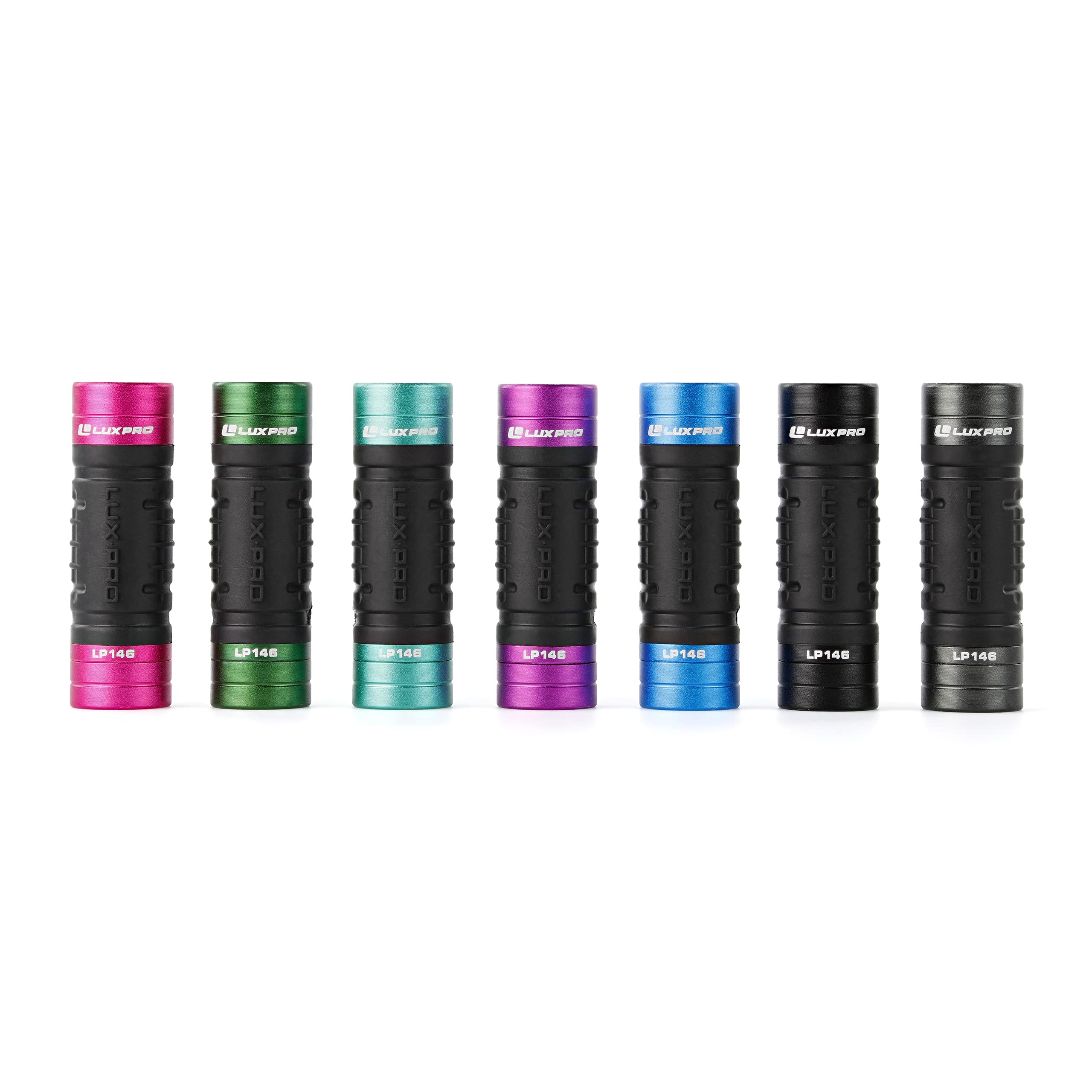 LUXPRO 40 Lumens Mini LED Keychain Flashlight - Ultra Bright Pocket Flashlight with TackGrip & Aircraft-Grade Aluminum - Compact Camping Gear, Emergency Light, Hiking Accessories - Includes 7 Pack with Carabiner Clip & Batteries - Perfect for Outdoor Adventures, Night Walks & Power Outages