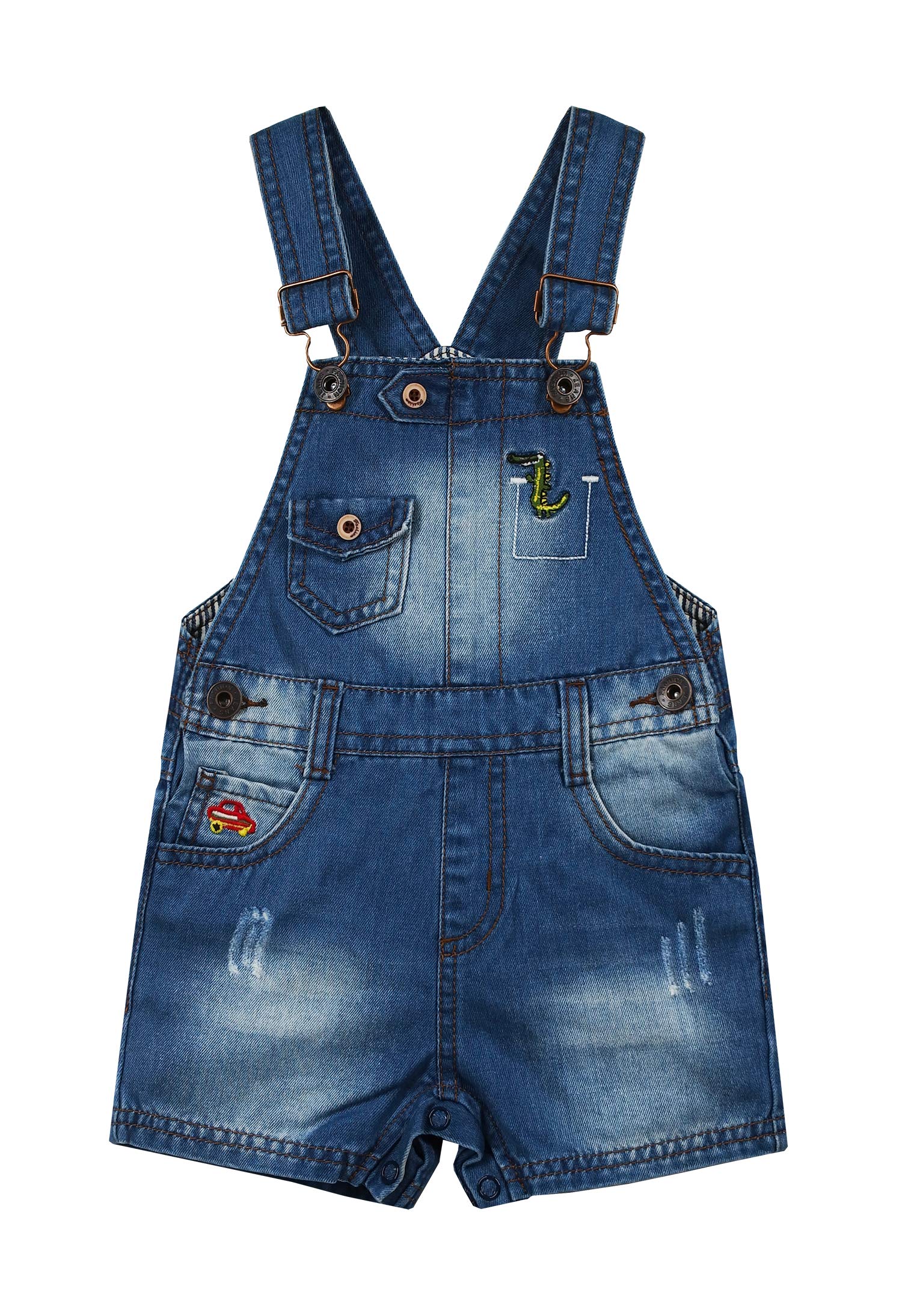 KIDSCOOL SPACE Baby & Toddler Summer Shorts - Adjustable Denim Shortall Overalls for Boys & Girls | Playtime, Beach & Outdoor Adventures