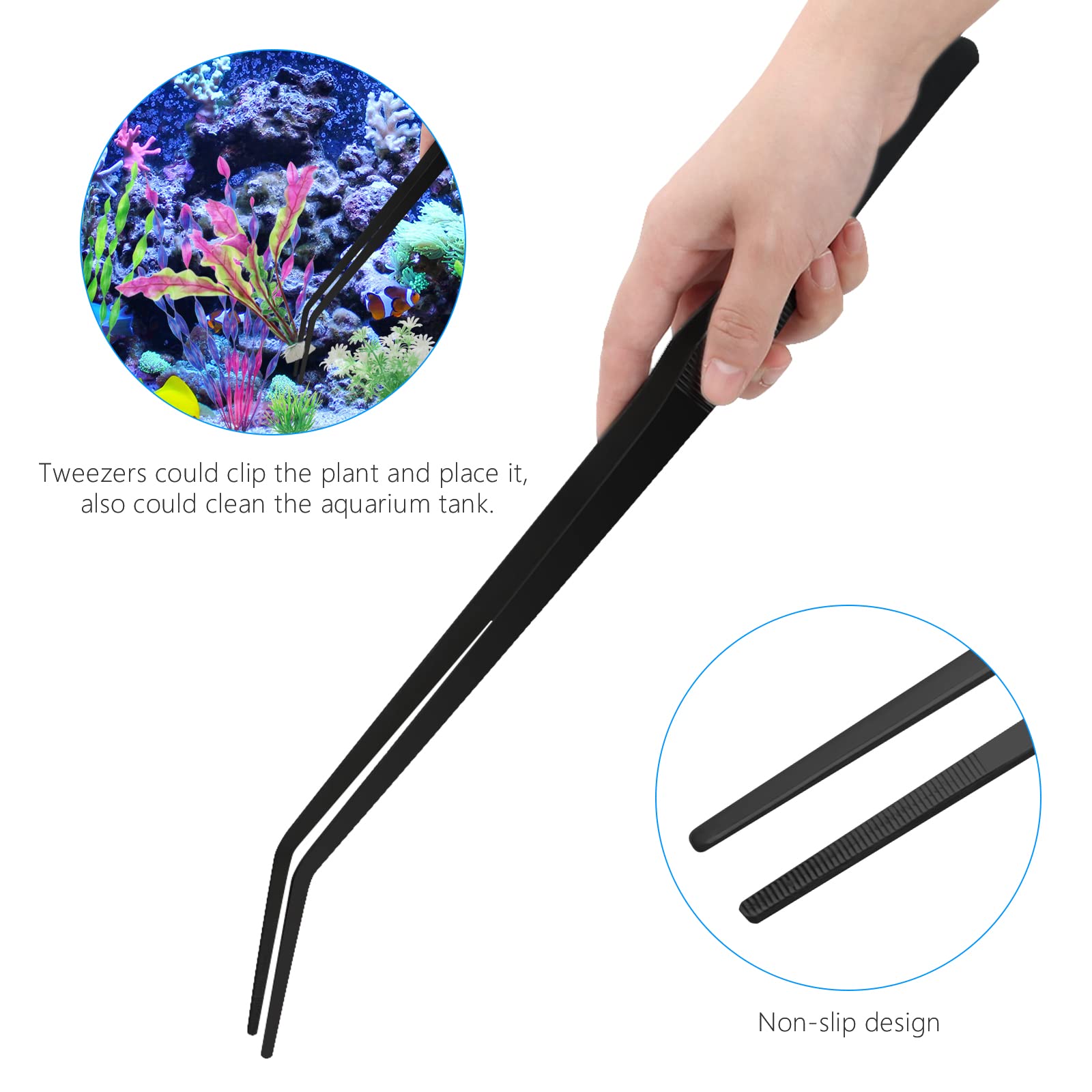 Premium 15in Stainless Steel Aquarium Aquascape Tools Kit - 4-in-1 Anti-Rust Aquatic Plant Scissors, Tweezer & Spatula Set for Fish Tank Cleaning & Plant Trimming | Perfect for Freshwater & Saltwater Aquariums, Aquascaping Enthusiasts & Professional Maintenance