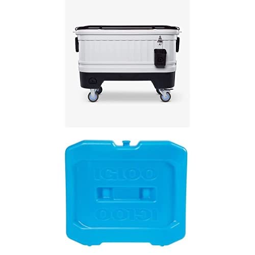 Igloo 125 Qt Party Bar Rolling Cooler with Bottle Opener & Catch Bins - Portable Ice Chest for Outdoor BBQs, Tailgating, Camping & Beach Parties