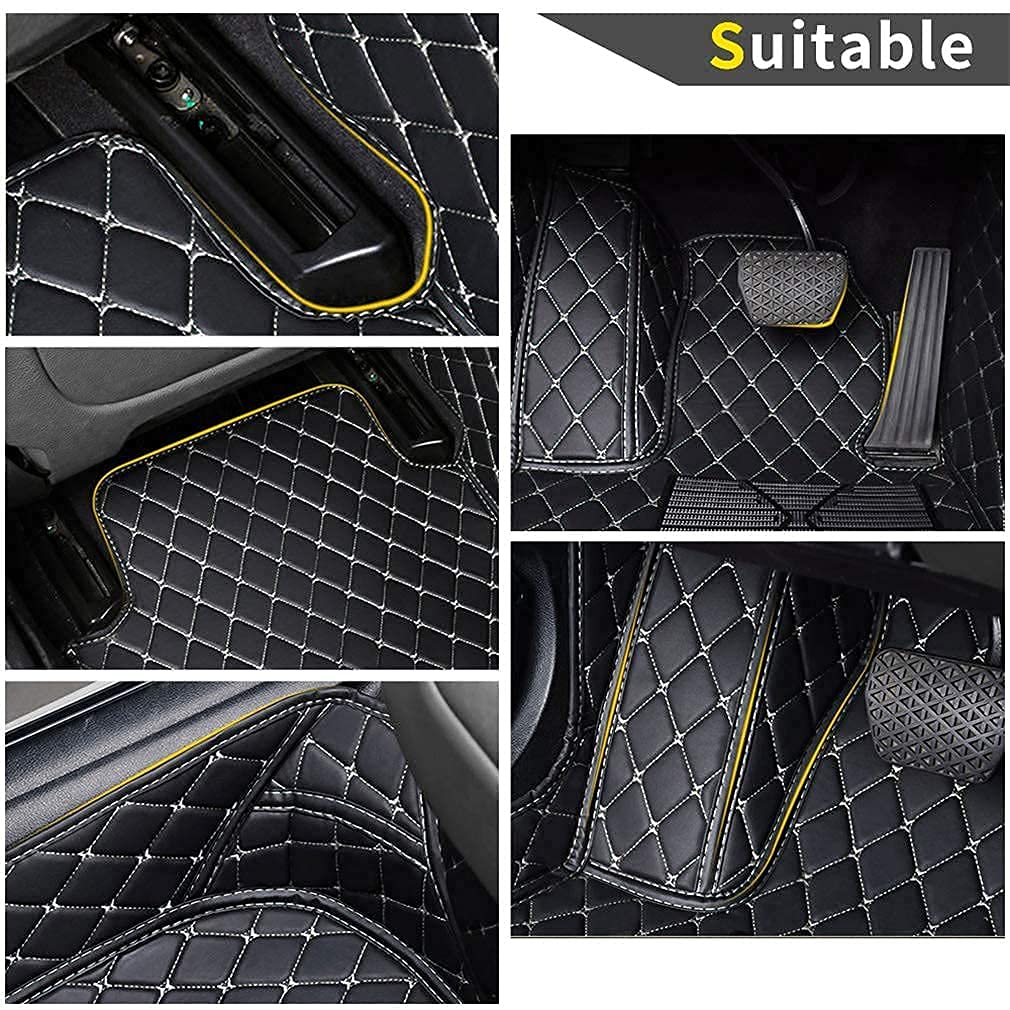 Premium Waterproof Car Floor Mats for Mercedes CLK 2004-2006 - Luxury Leather All-Weather Protection Floor Liners with Full Coverage (Gray) - Perfect for Daily Commuting, Road Trips & Winter Protection - Ideal for Family Cars, Off-Road Adventures and Snowy Conditions - Great for Rainy Days, Muddy Trails, and Spill Protection