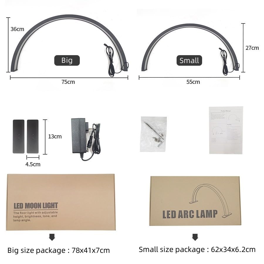 Dimmable LED Half Moon Nail Lamp 3000-6000K - Eyebrow Beauty Light & Desk Lamp for Nail Salon, Home Manicure, Makeup Vanity (Black, Small) - Perfect for Professional Nail Techs & DIY Manicures at Home