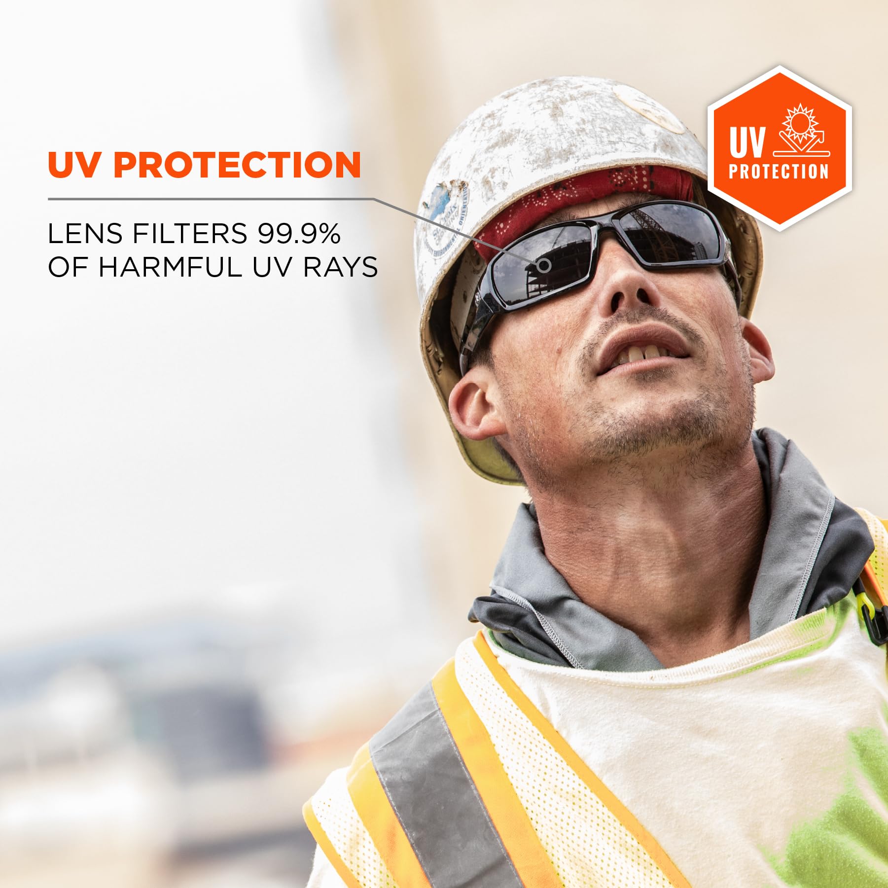 Ergodyne Skullerz Odin Safety Glasses - ANSI Z87.1 Certified, Anti-Fog, UV Protection for Construction, Woodworking & Outdoor Work