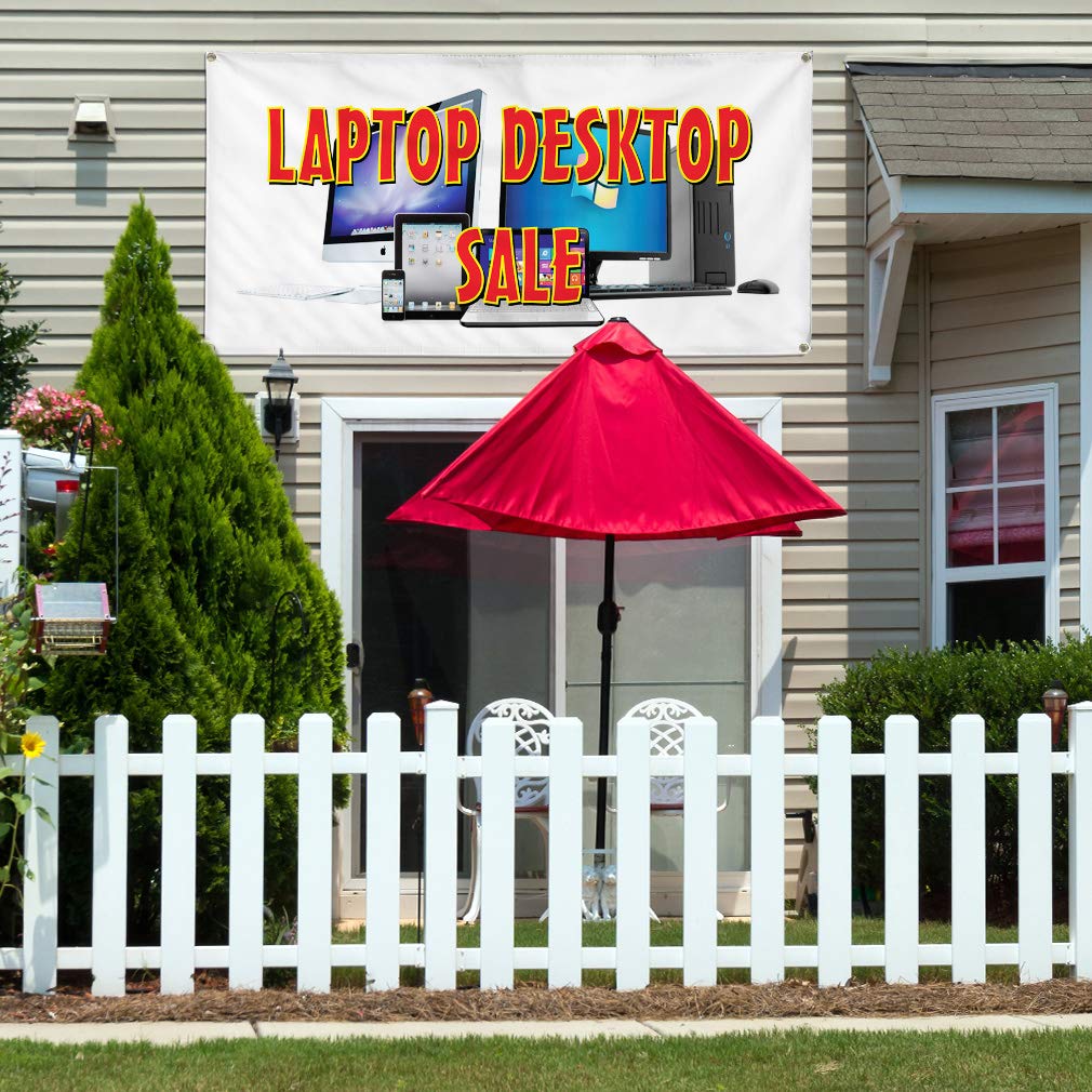 Custom Vinyl Banners 48x96 Inches - Weatherproof Outdoor Business Signs with 8 Grommets for Laptop Sales, Yard Signs & Industrial Use | Durable White Vinyl for Retail, Events & Advertising