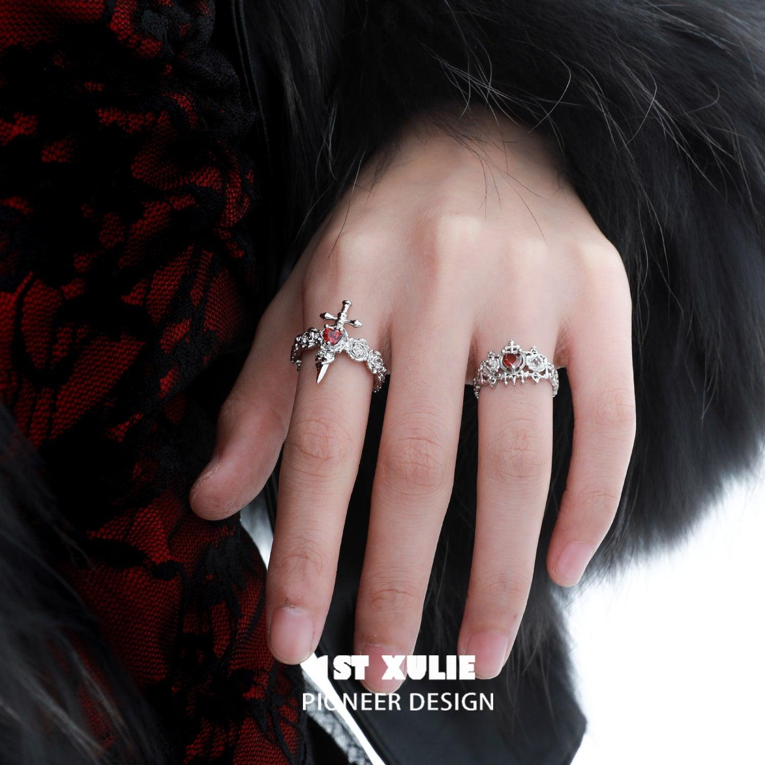 Forbidden Love S925 Sterling Silver Sword Ring™ - Gothic Jewelry for Men & Women - Perfect for Cosplay, Weddings, and Unique Fashion Statements