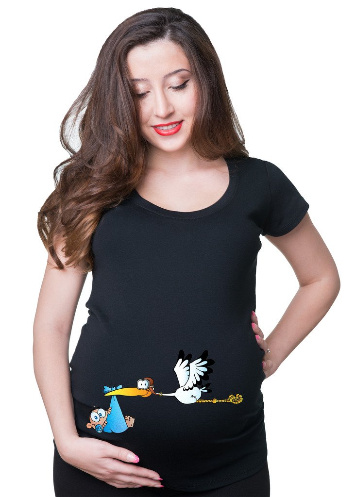 Stylish & Comfortable Crane Maternity Pregnancy Shirt for Expecting Moms - Perfect for Work, Casual Wear & Baby Showers