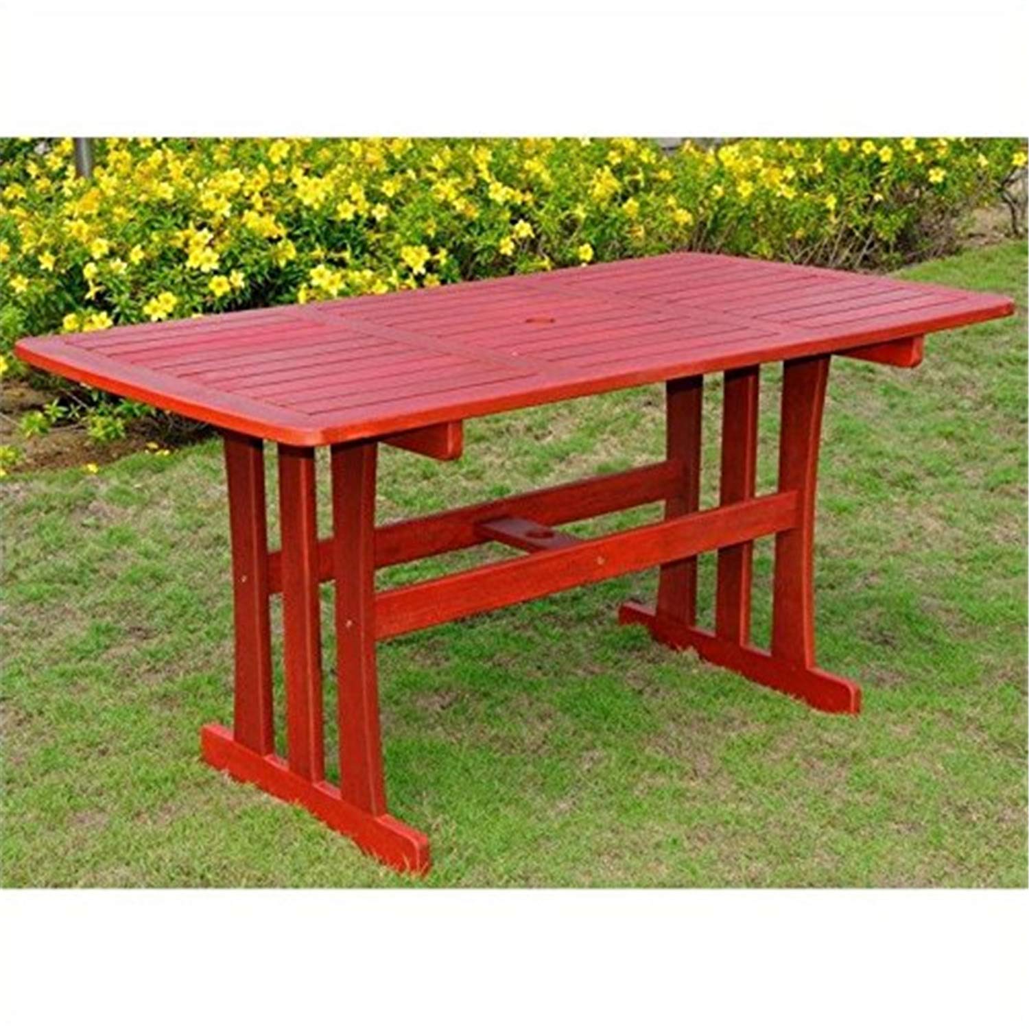 Acacia Wood Rectangular Dining Table - Solid Wood Kitchen Table for 6-8 People - Rustic Farmhouse Dining Room Furniture for Home & Restaurant Use