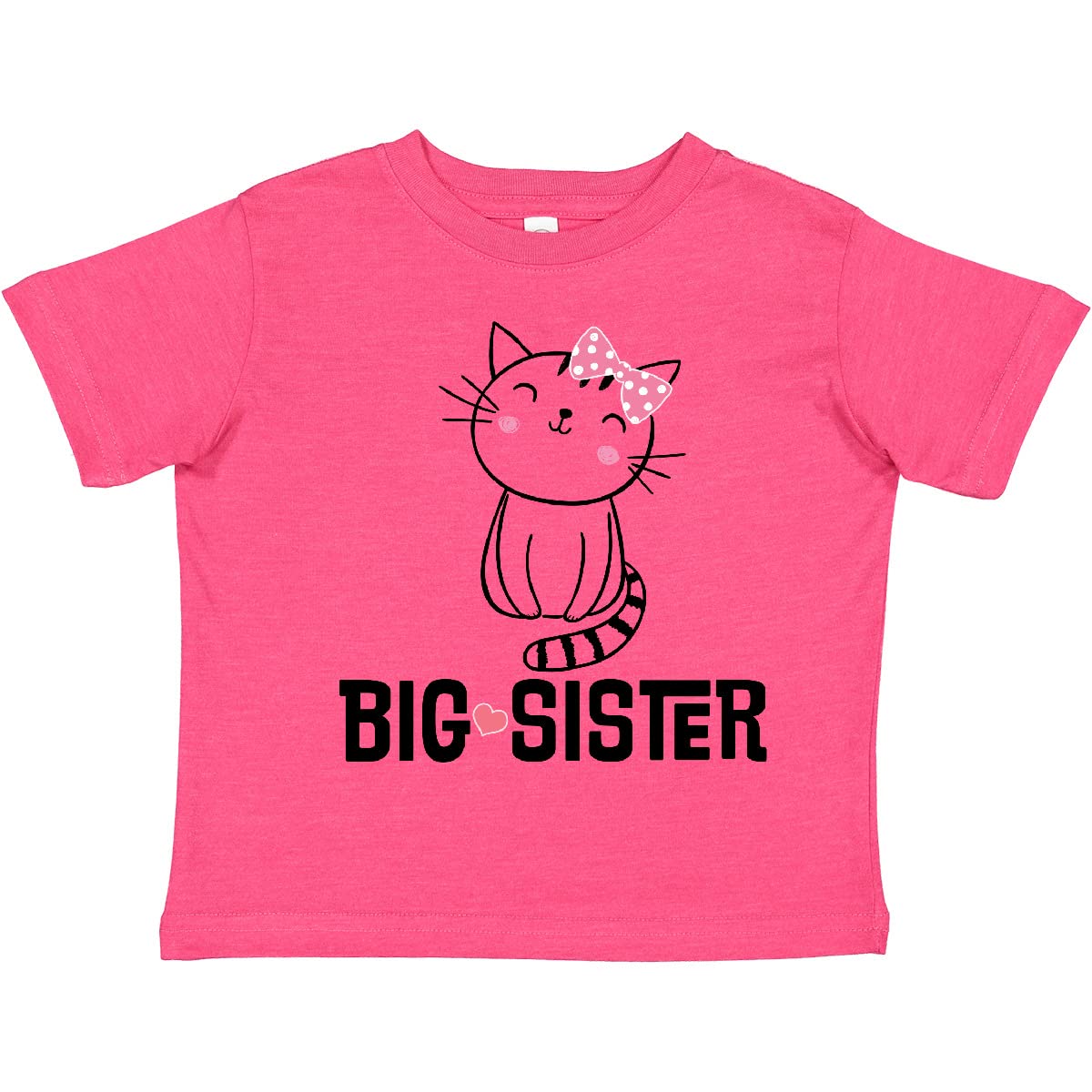 Inktastic Big Sister Girl Cat Toddler T-Shirt - Cute Cat Design for Toddler Girls - Perfect for Sibling Matching Outfits & Family Photos
