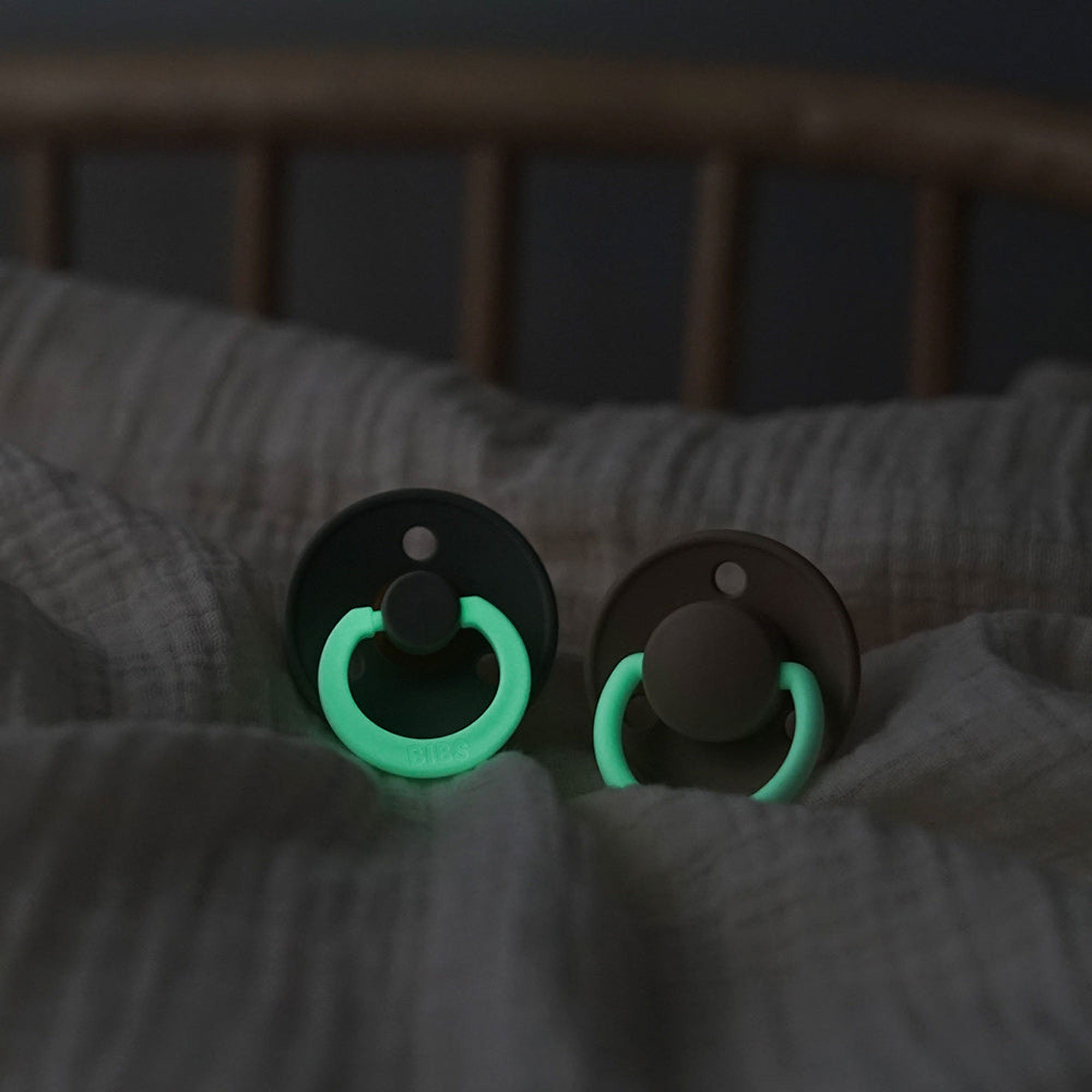 Glow in the Dark Pacifiers - 2 Pack Set (Sage Green & Cloud Gray) | Soothing Baby Pacifier for Nighttime Feeding & Sleep Comfort