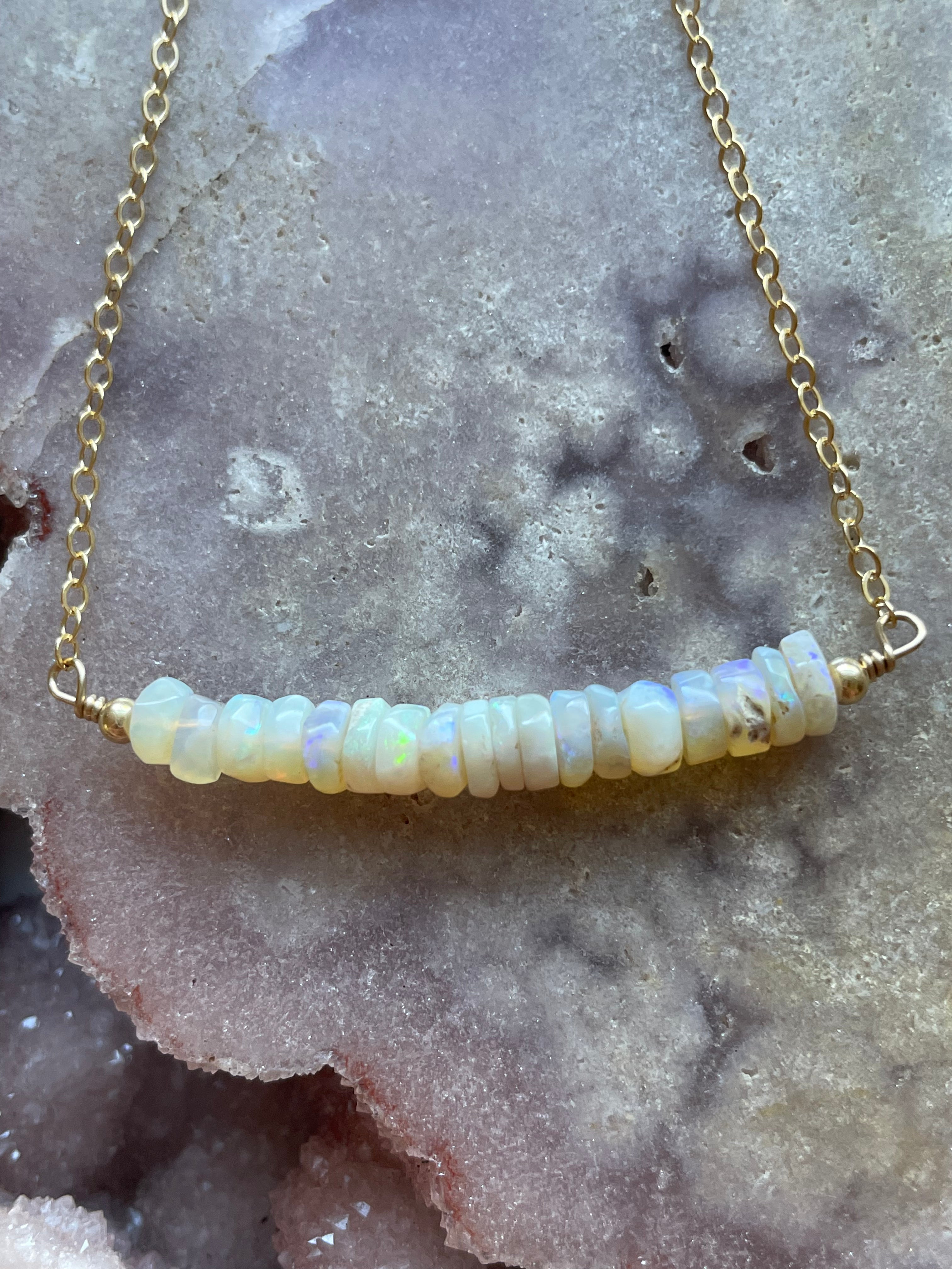 Australian Opal Necklace - Sterling Silver or 14k Gold Filled Jewelry for Women | Elegant Gift for Birthday, Anniversary & Special Occasions