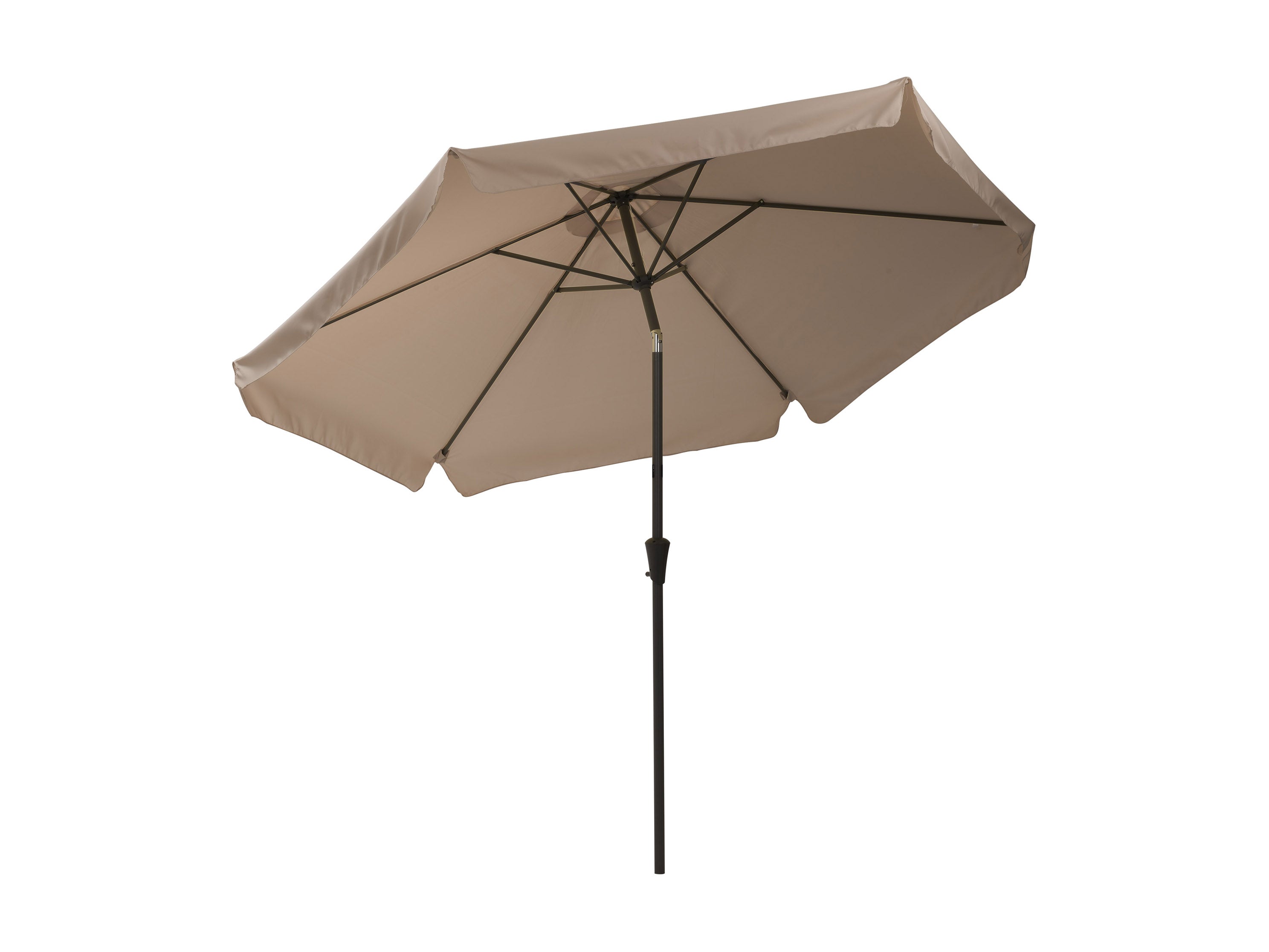 10ft Round Brown Patio Umbrella - Outdoor Sun Shade for Garden, Poolside, Deck & Backyard - Waterproof & Windproof Cantilever Umbrella with Crank Handle