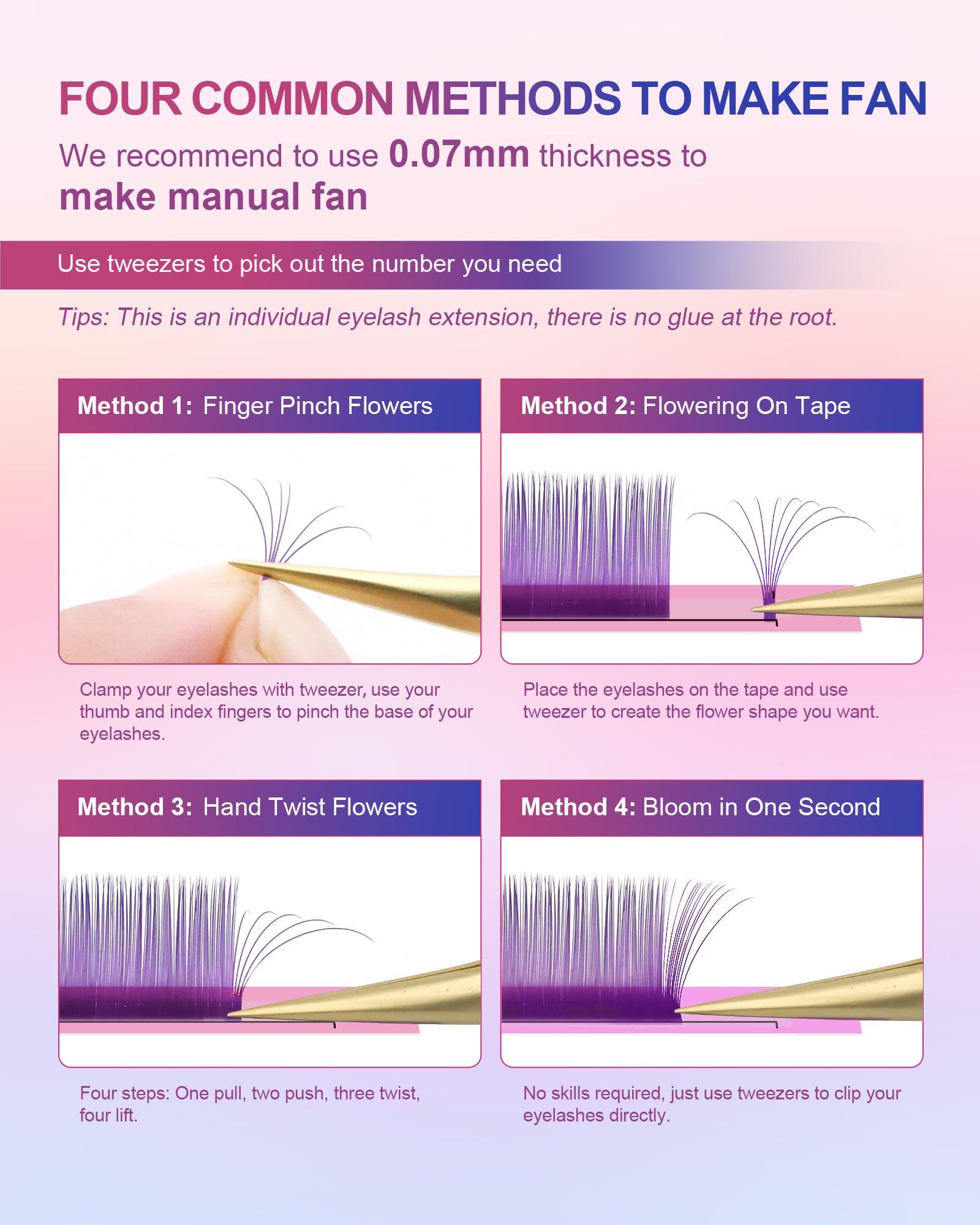 NAGARAKU 8 Colors Rainbow Eyelash Extensions - 0.15mm C Curl 15mm Individual Lashes (Purple, Blue, Pink, Brown) | Professional Salon Supplies for Colorful Eye Makeup Looks, Party & Cosplay