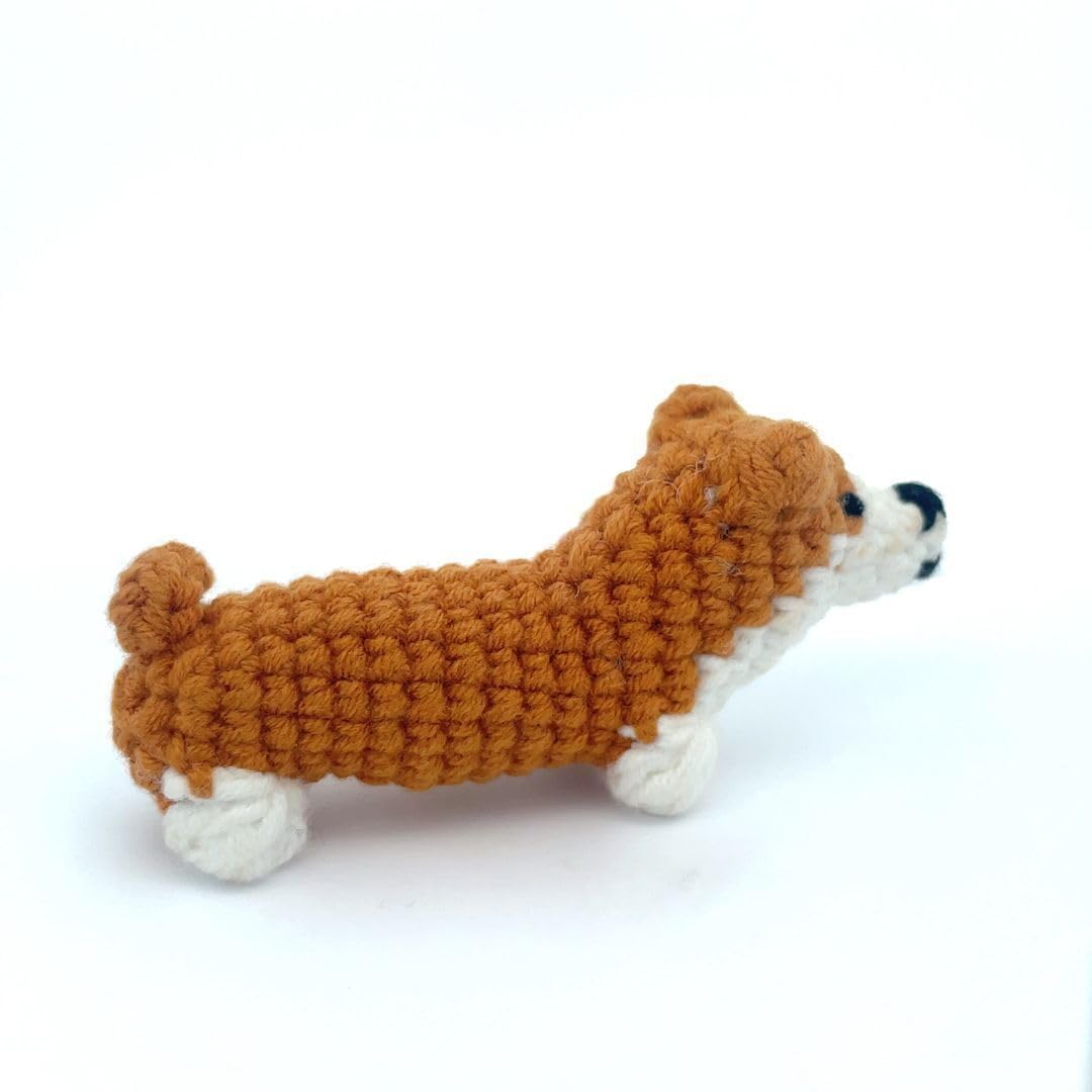 Handmade Mini Corgi Dog Amigurumi Crochet Plush Toy - Cute Stuffed Animal Gift for Dog Lovers (Style 2) | Perfect for Nursery Decor, Birthday Presents & Kawaii Collectibles