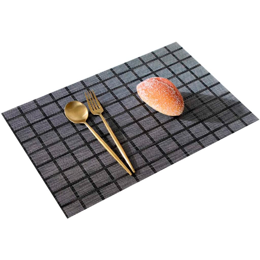 6-Pack PVC Heat Insulation Placemats - 30x45cm Rectangle Dining Table Mats, Non-Slip Bowl Coasters for Kitchen & Dining Room - Durable Tableware Pads for Hot Dishes, Bowls & Plates (Color A) - Perfect for Family Meals, Dinner Parties & Daily Kitchen Use